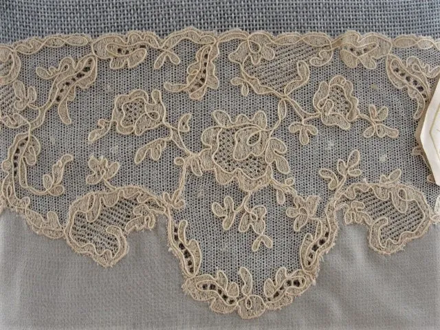 20s FRENCH LACE Embroidered Tulle Net Lace Dickey Inset Armistice Blouse Style Downton Abbey Great Gatsby Style Bridal Vintage Clothing