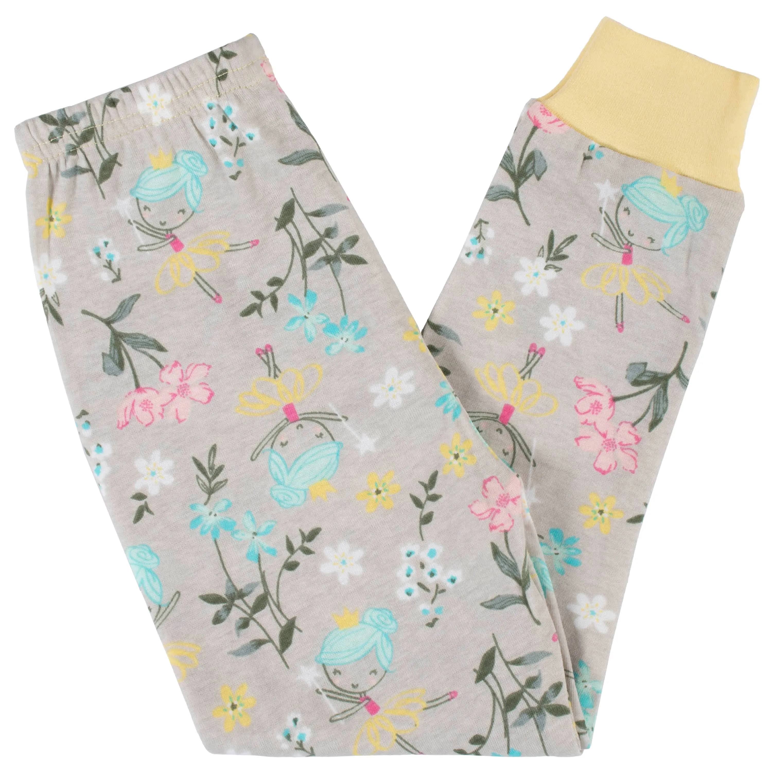 4-Piece Infant & Toddler Girls Yellow Garden Snug Fit Cotton Pajamas