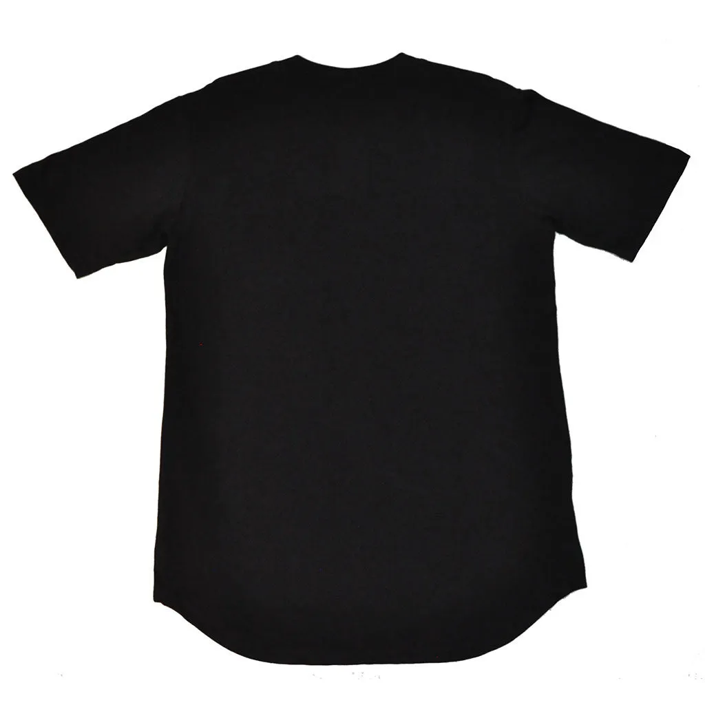 Acrylick - Solid High Low Men's Tee Shirt, Black
