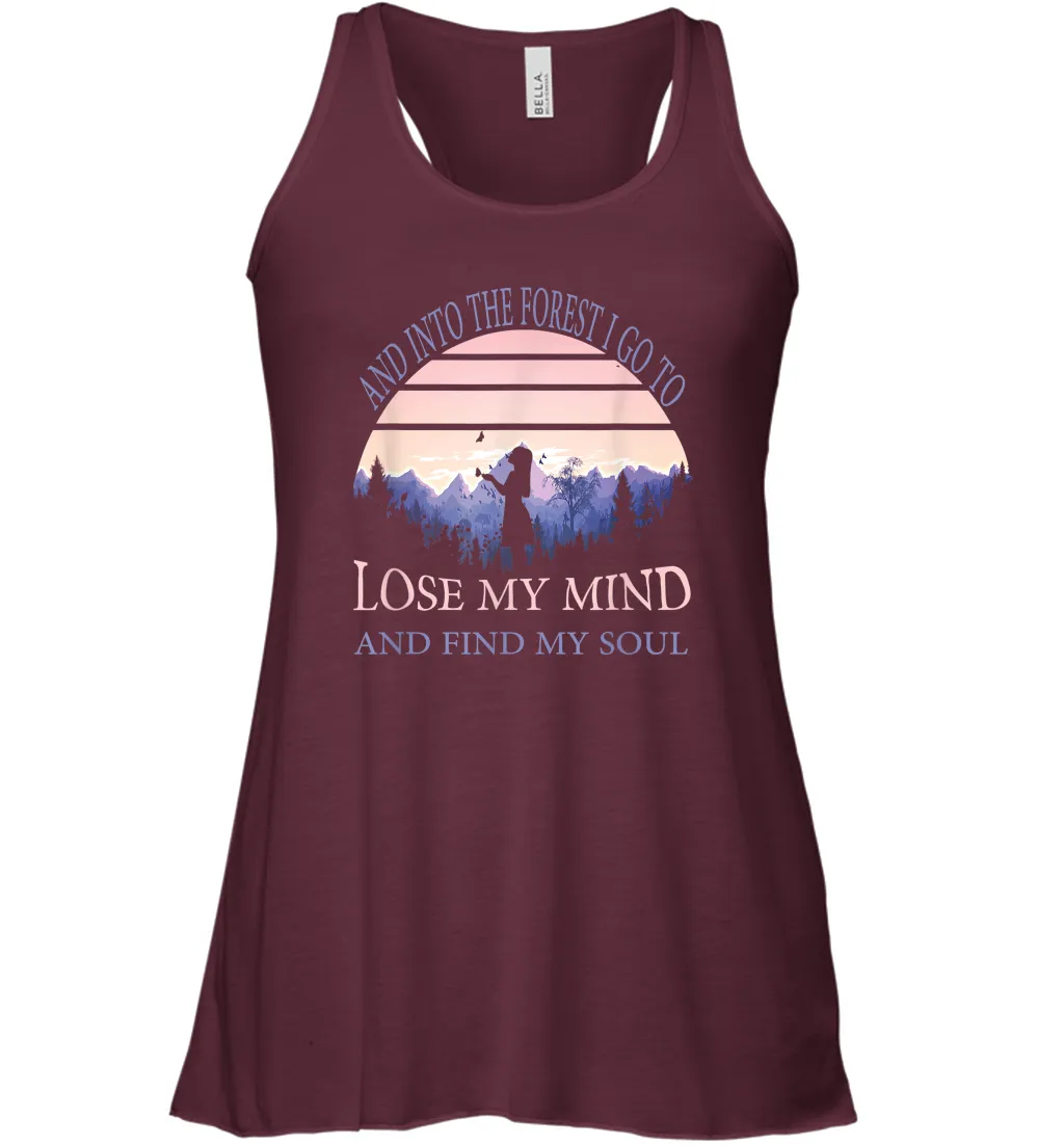 And into the forest I go to lose my mind and find my soul Tee Graphic Women Racerback Tank
