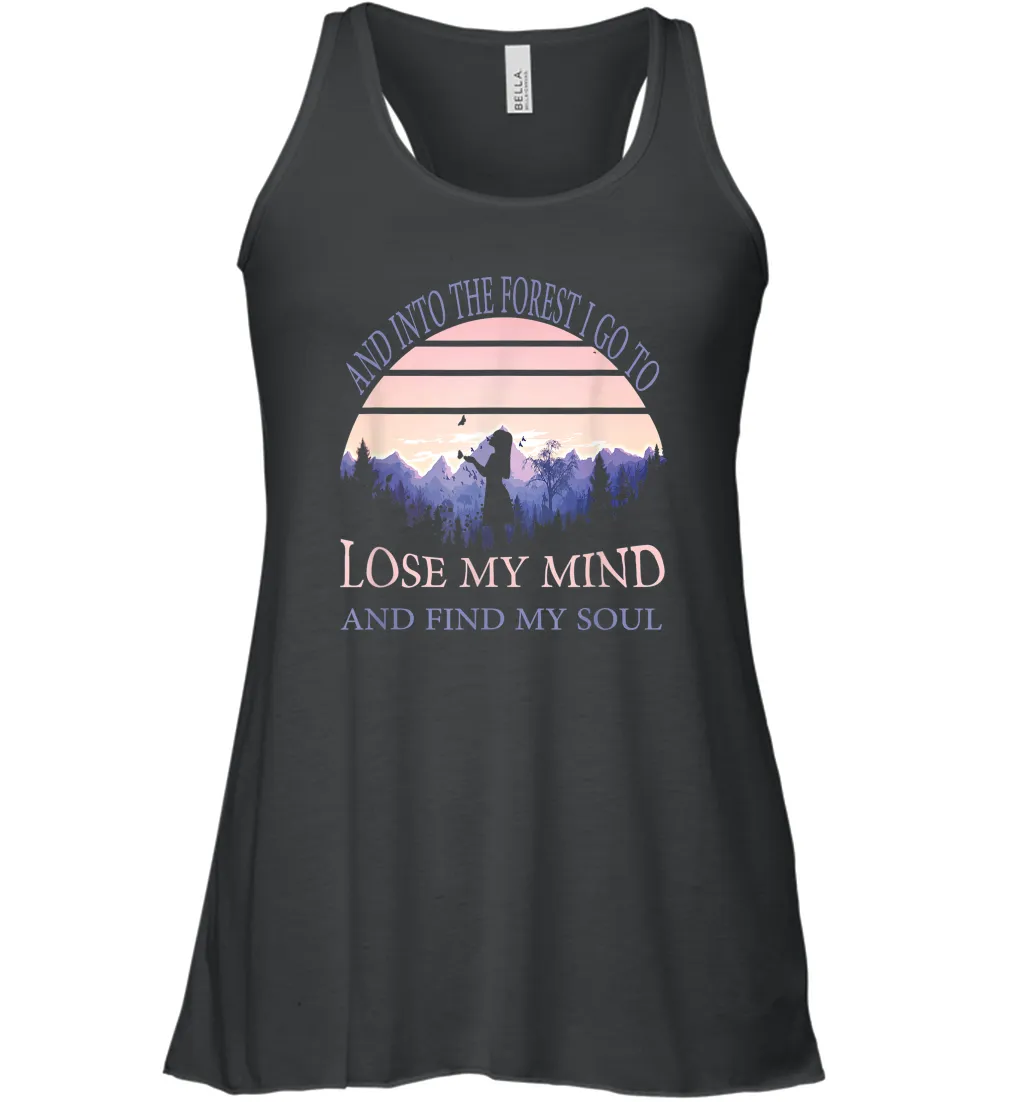 And into the forest I go to lose my mind and find my soul Tee Graphic Women Racerback Tank