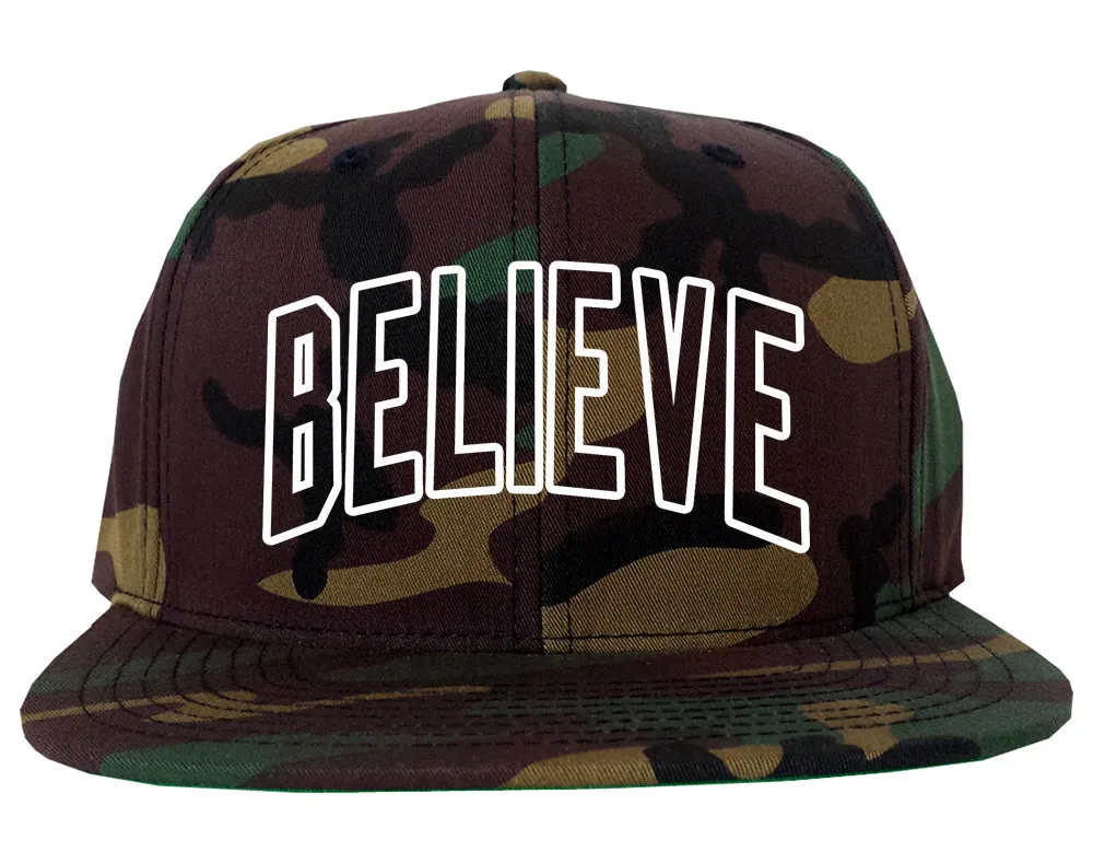 Believe Outline Mens Snapback Hat