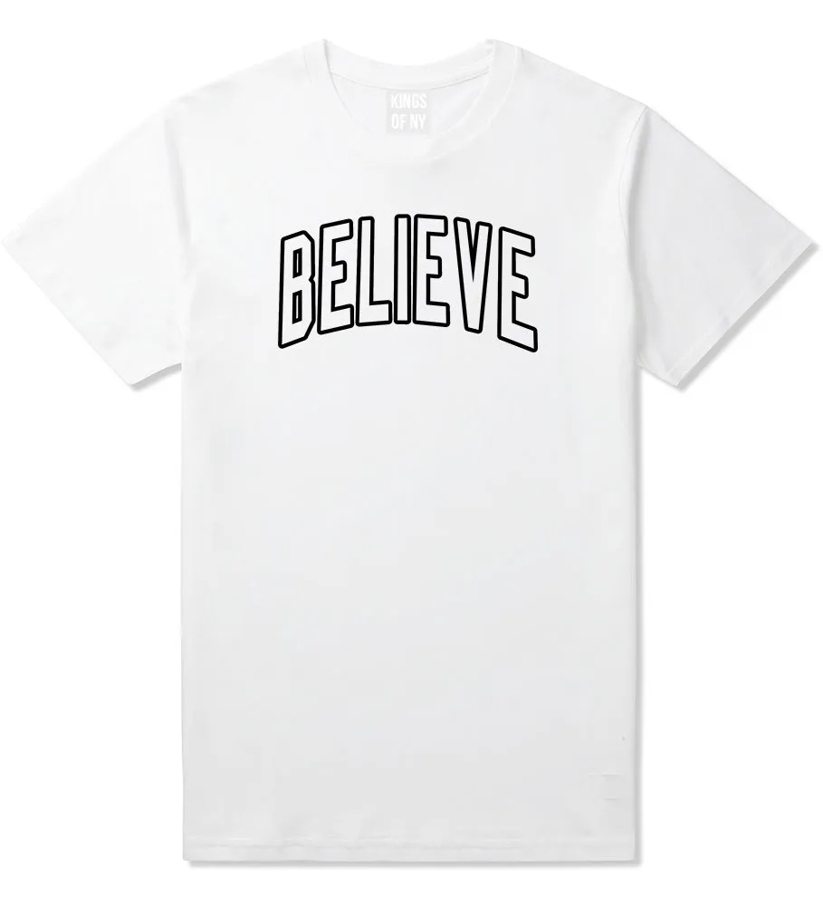 Believe Outline Mens T-Shirt