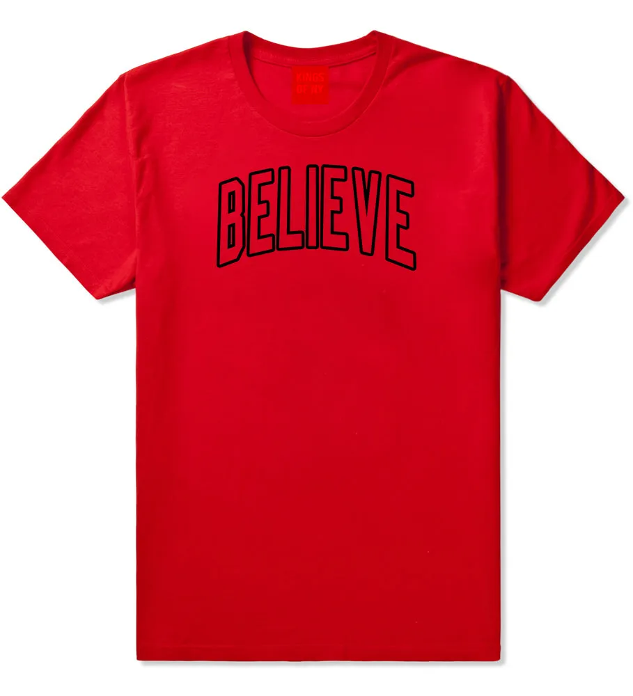 Believe Outline Mens T-Shirt