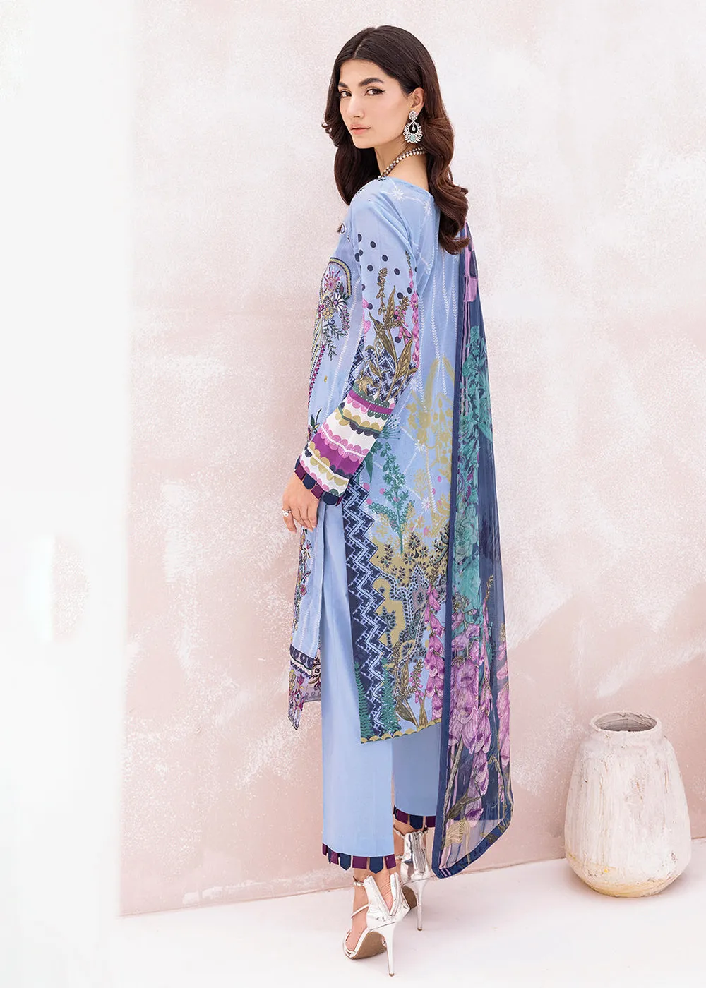 Blue Pakistani Salwar Suit - Ramsha Mashaal Collection Vol 7 - #L-711