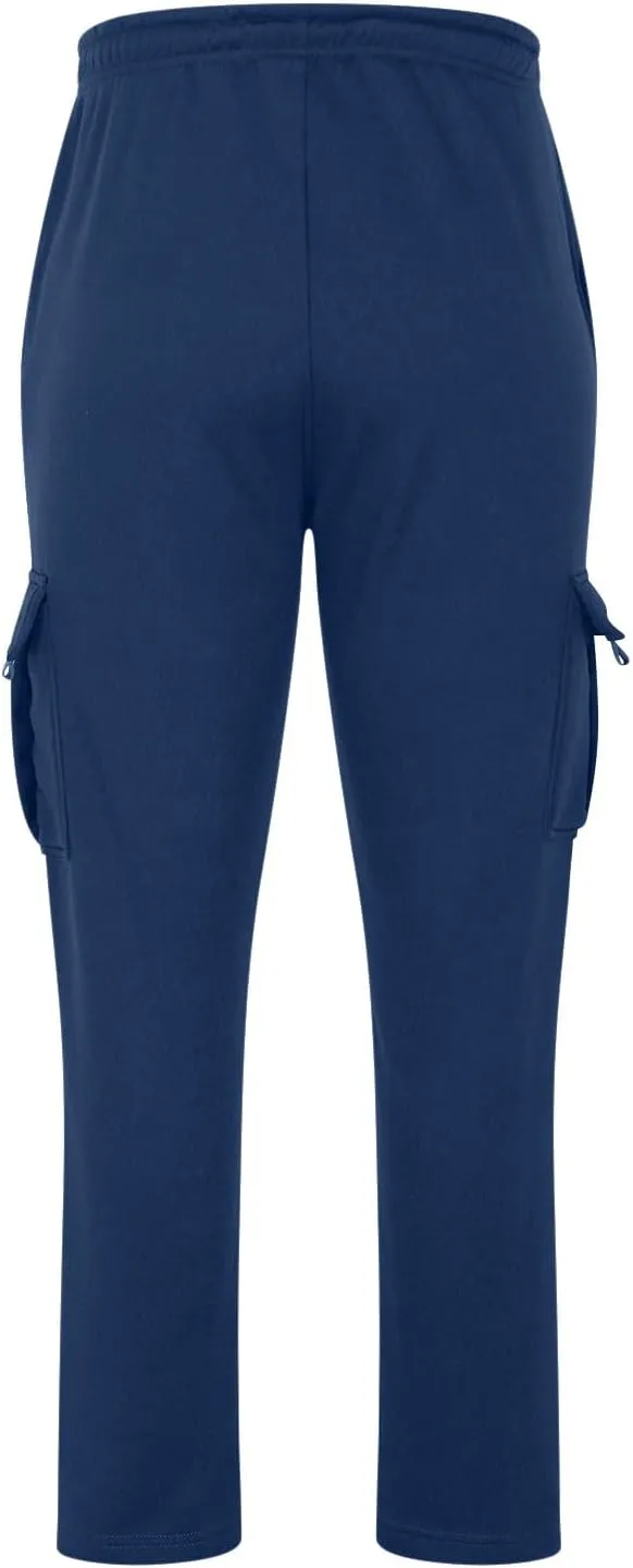 Cargo Sweatpants for Men Big and Tall Loose Fit Casual Workout Running Pants Drawstring Joggers Wide Leg Cargos
