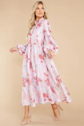 Chasing Butterflies Pink Floral Print Maxi Dress