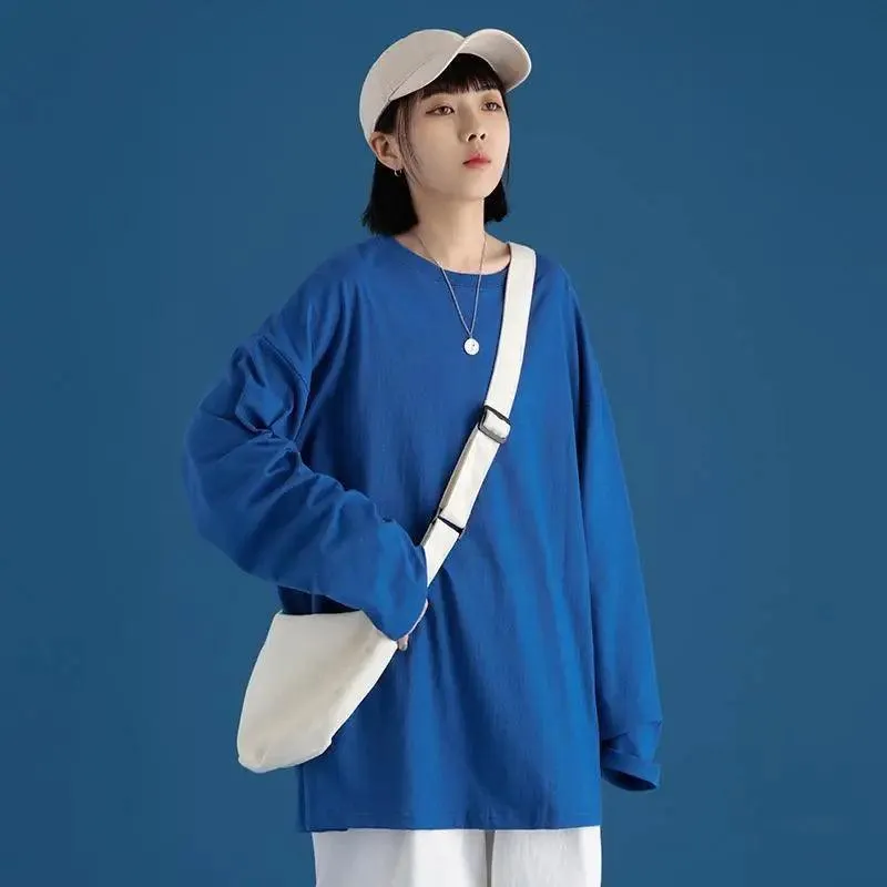 Couple Solid Color Long-sleeved T-shirt