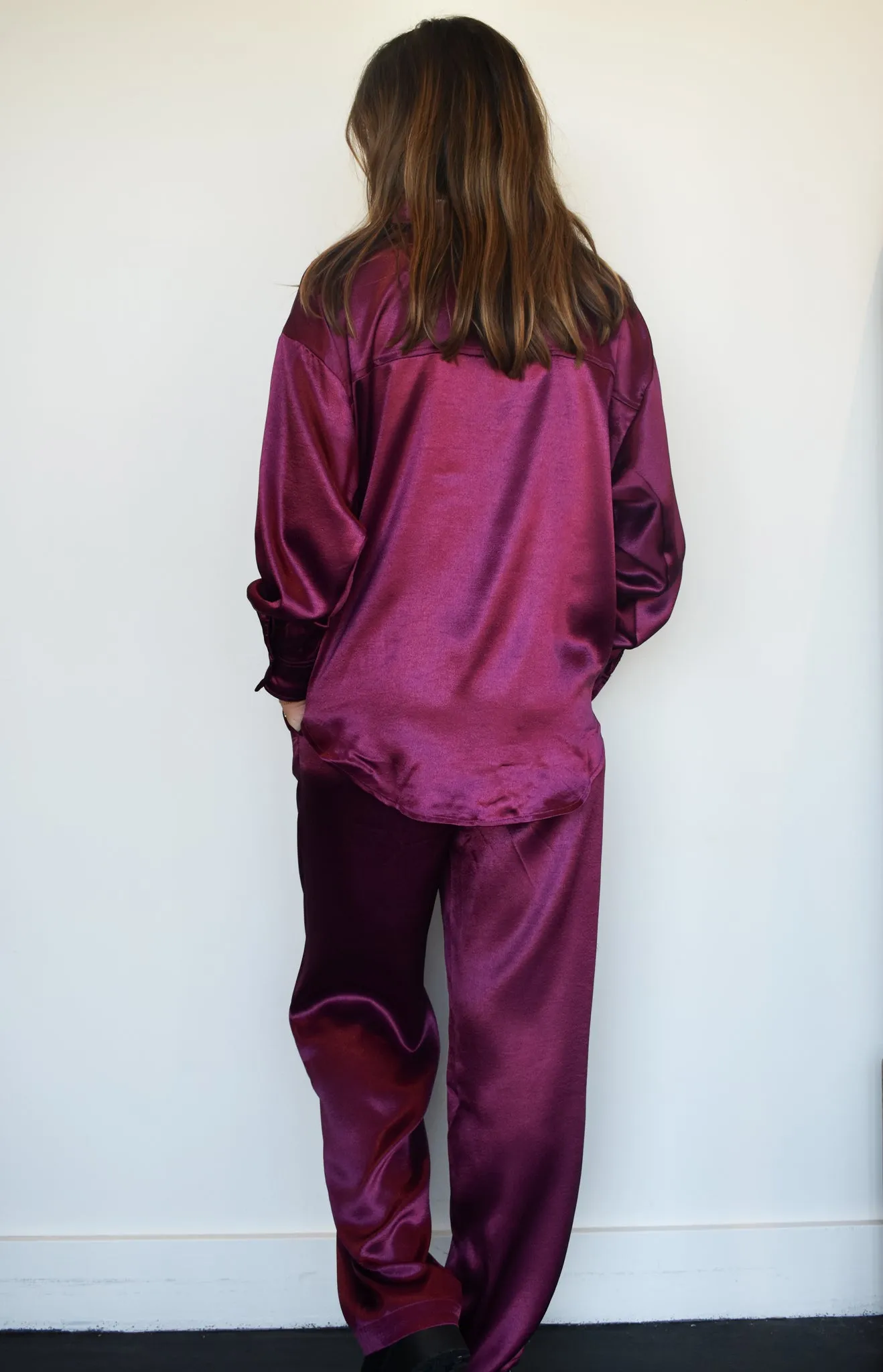 Cozy & Silk Pajama Set - Plum
