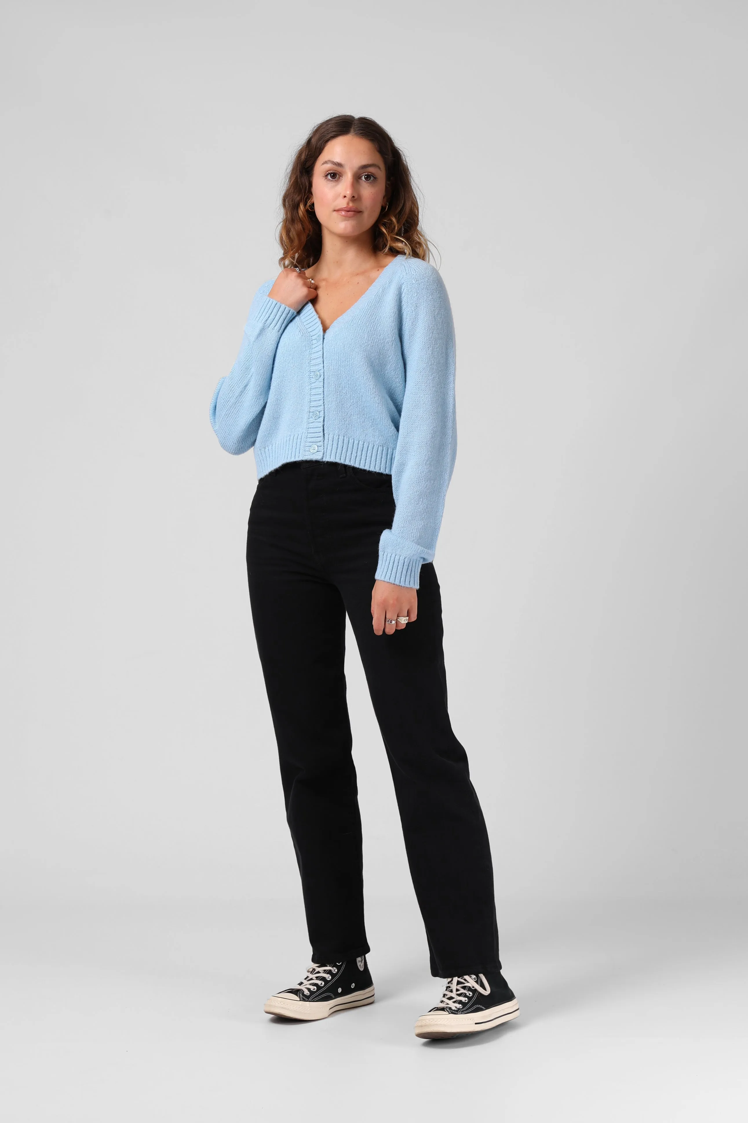 Cropped Cardigan - Sky Blue