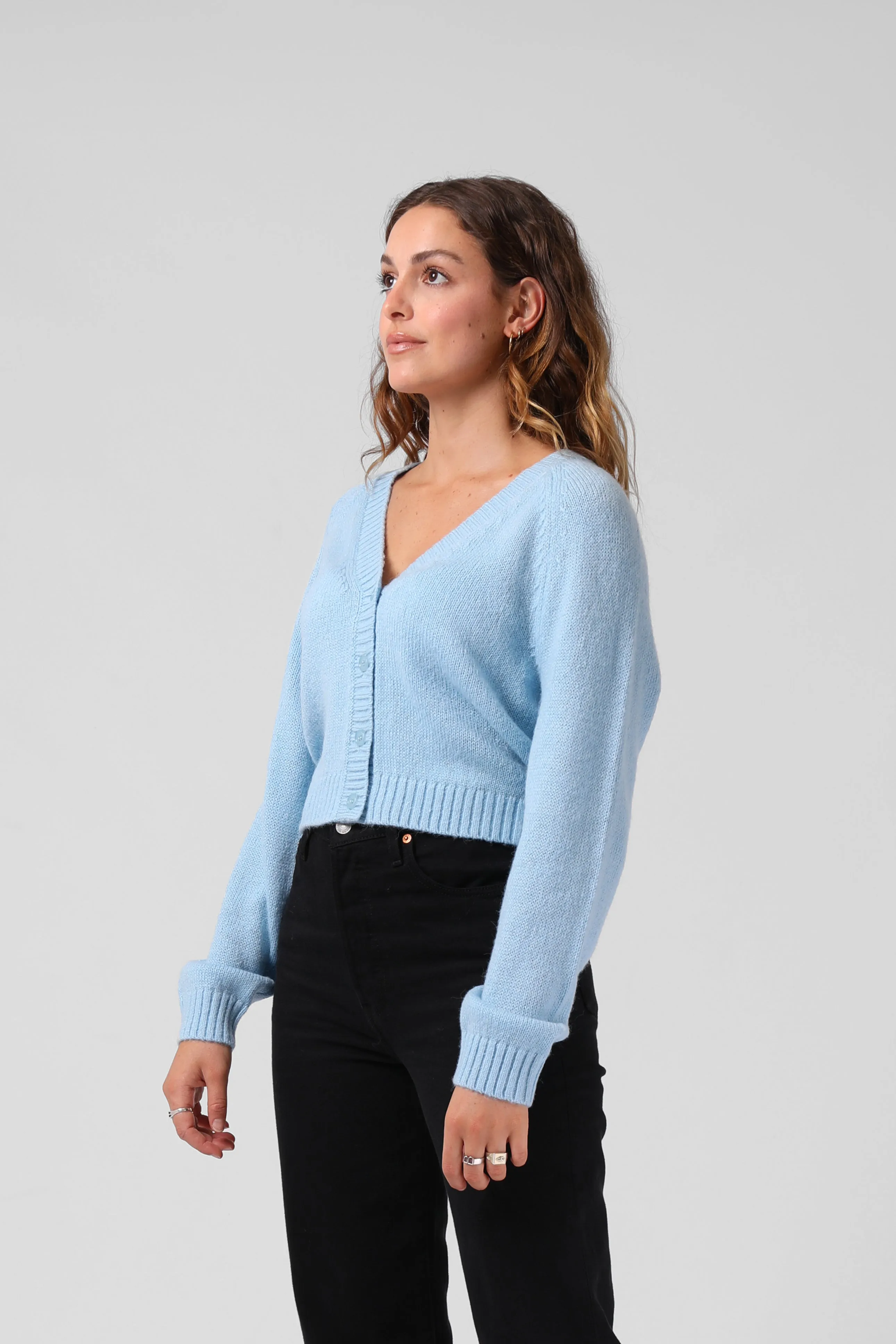 Cropped Cardigan - Sky Blue