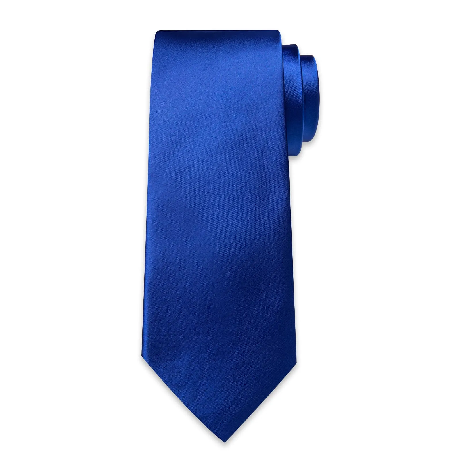 DiBanGu Silk Tie Azure Blue Solid Mens Formal Business Tie Handkerchief Cufflinks Set