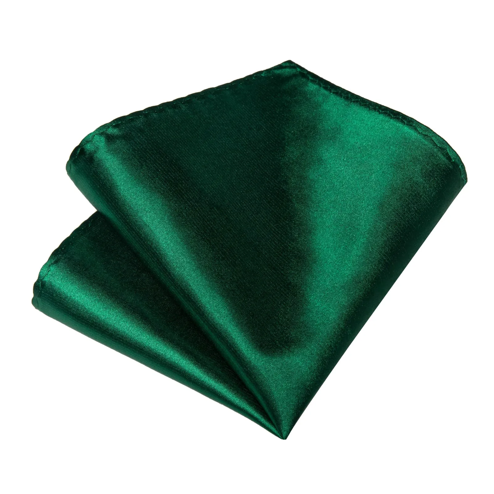 DiBanGu Silk Tie Forest Green Solid Mens Formal Business Tie Handkerchief Cufflinks Set