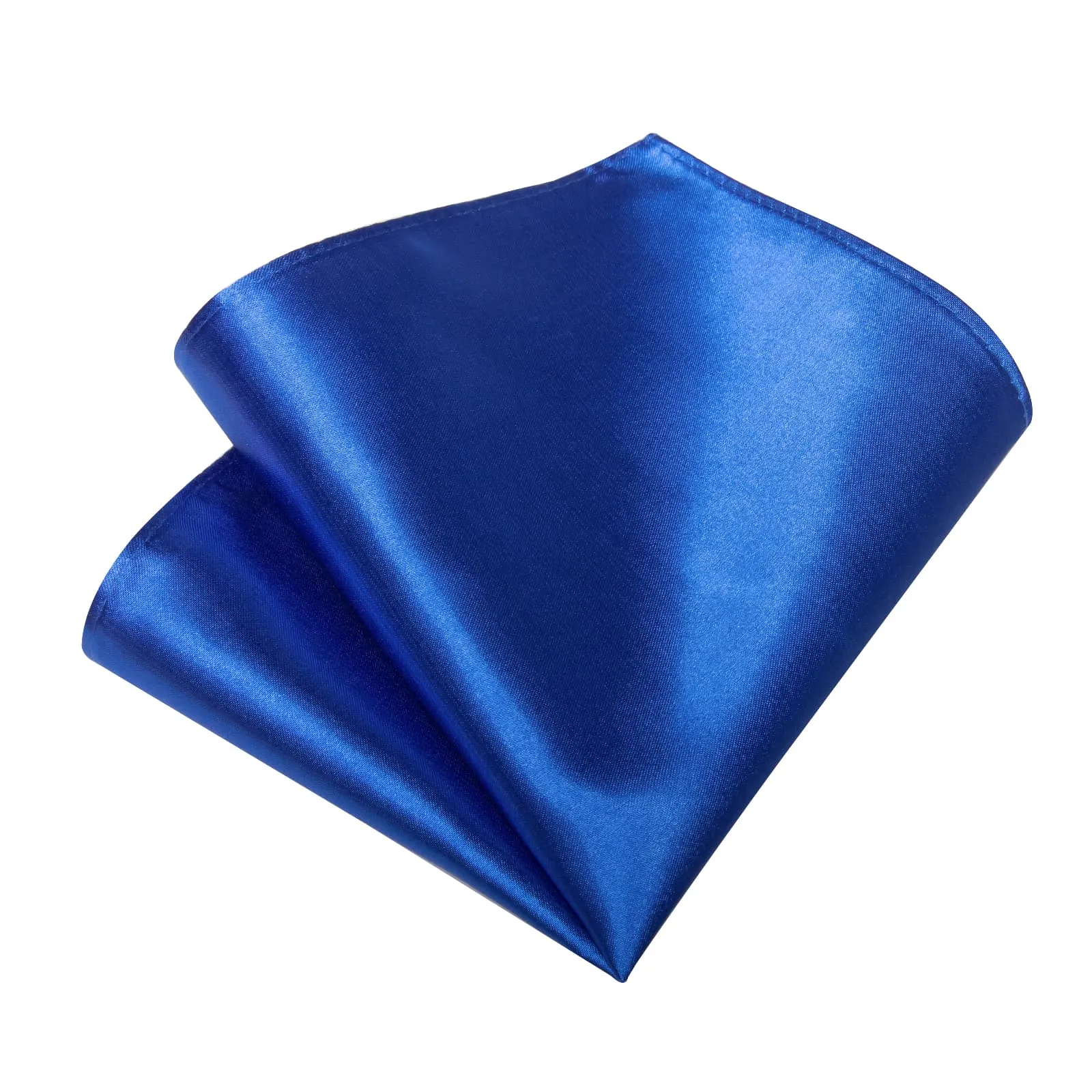 DiBanGu Silk Tie Shining Navy Blue Solid Mens Formal Dress Tie Handkerchief Cufflinks Set