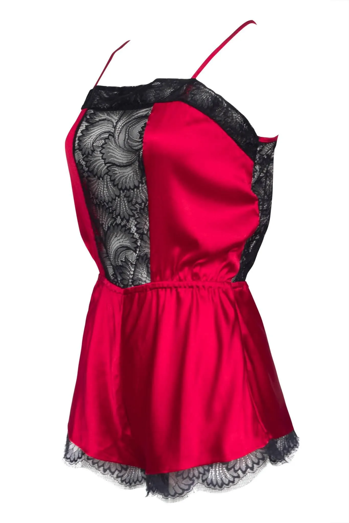 Florence Red Silk Pleasure Romper