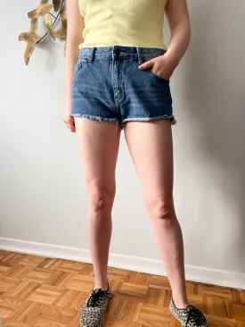 Forever 21 High Rise Cheeky 100% Cotton Cutoff Denim Shorts - Size 31