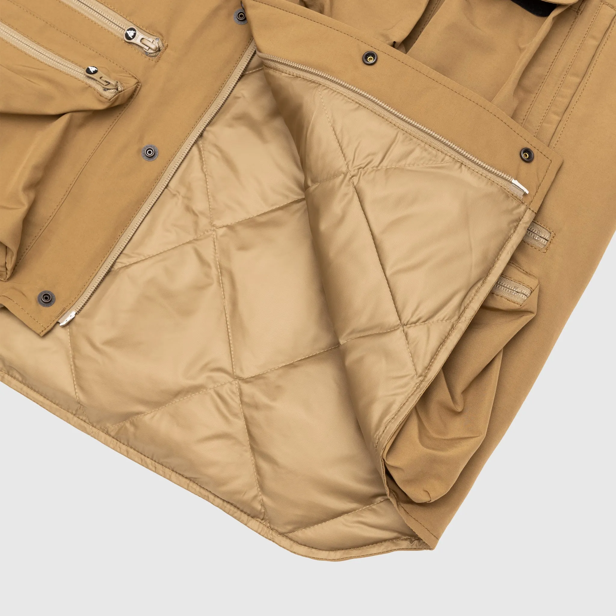 GROSGRAIN MULTI-POCKET ZIPPED DOWN VEST