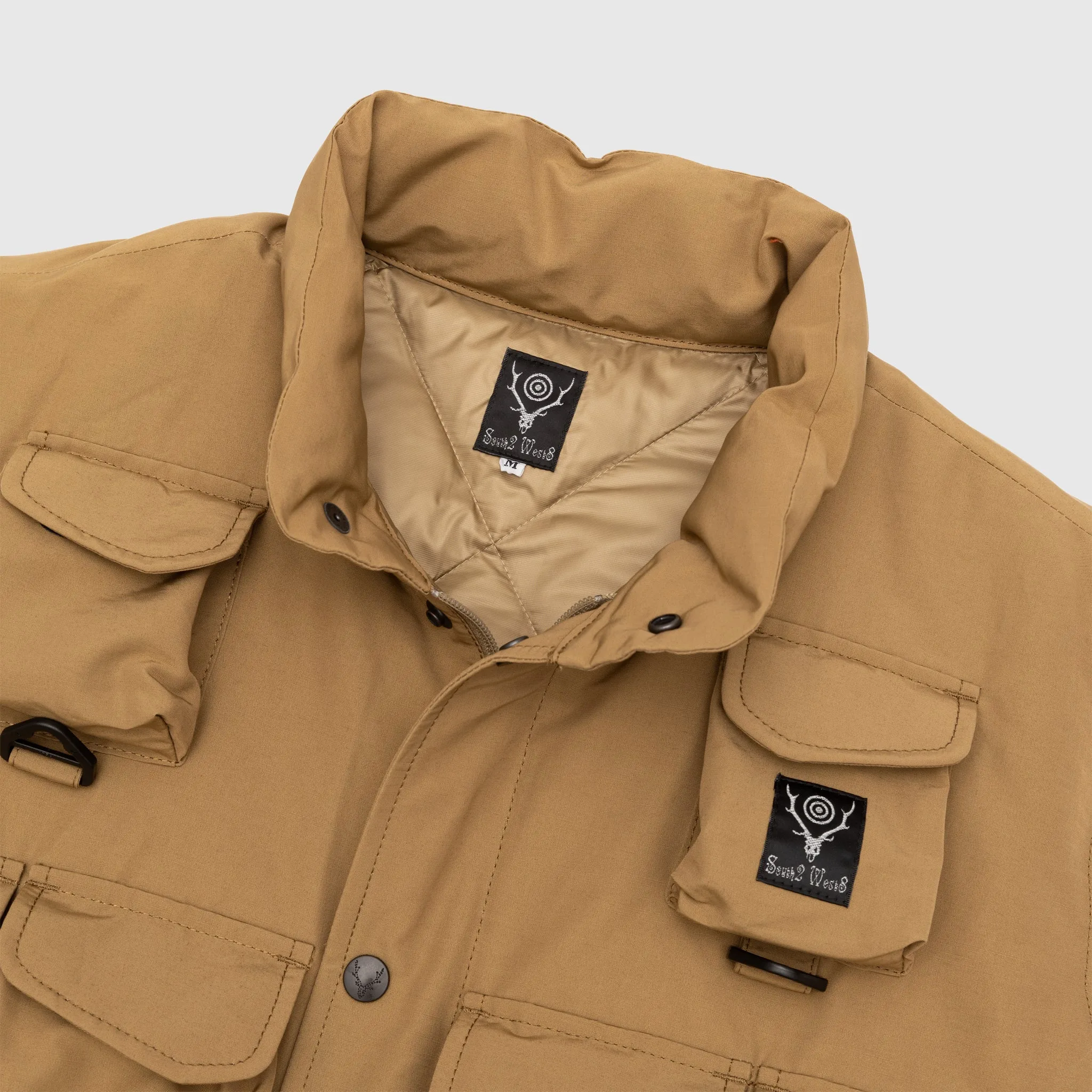 GROSGRAIN MULTI-POCKET ZIPPED DOWN VEST