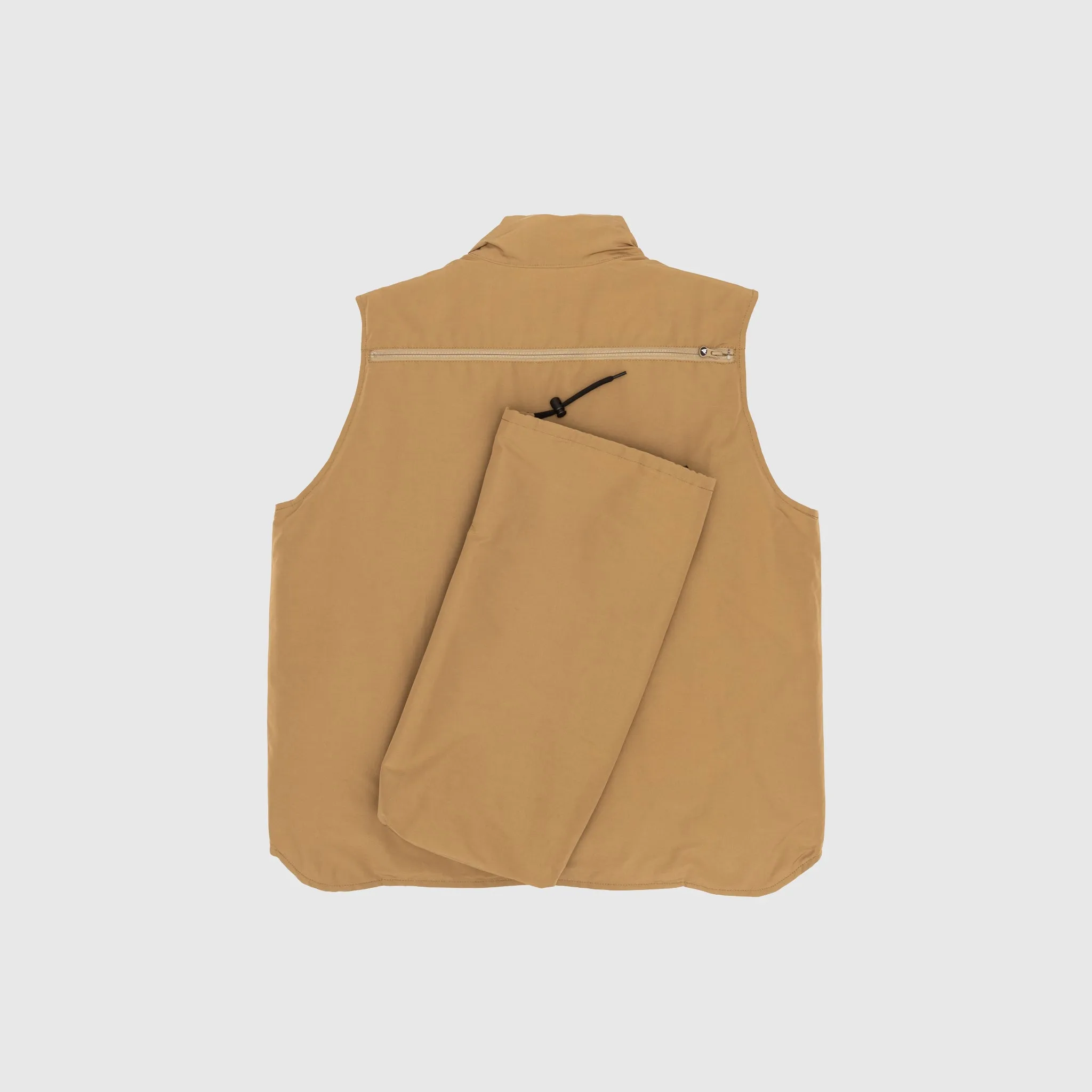 GROSGRAIN MULTI-POCKET ZIPPED DOWN VEST