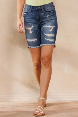 High Rise Biker Jean Shorts