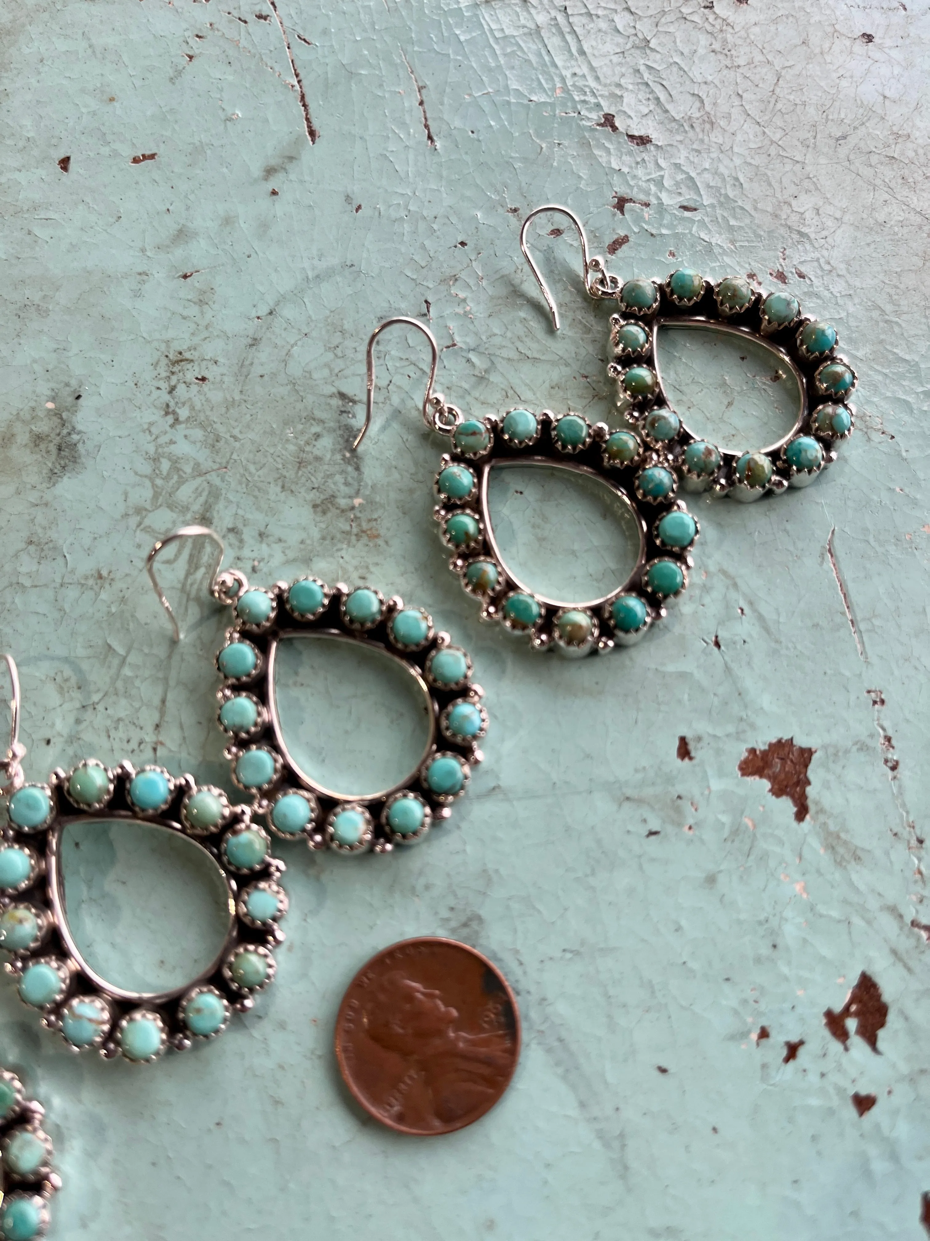Hitch Authentic Turquoise Teardrop Earrings ✙ON SALE NOW: 40% OFF✙