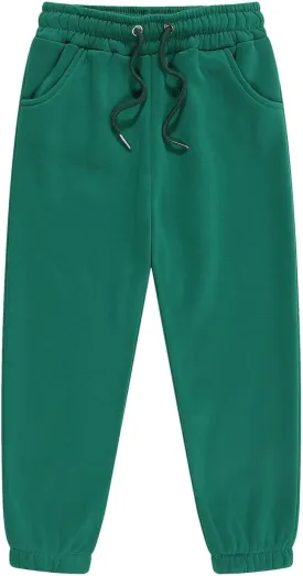 Kids Boys Jogger Pants Toddler Boys' Drawstring Elastic Waist Cotton Solid Pants Casual Sweatpants 1PCS Set