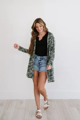 Life's a Journey Camo Cardigan