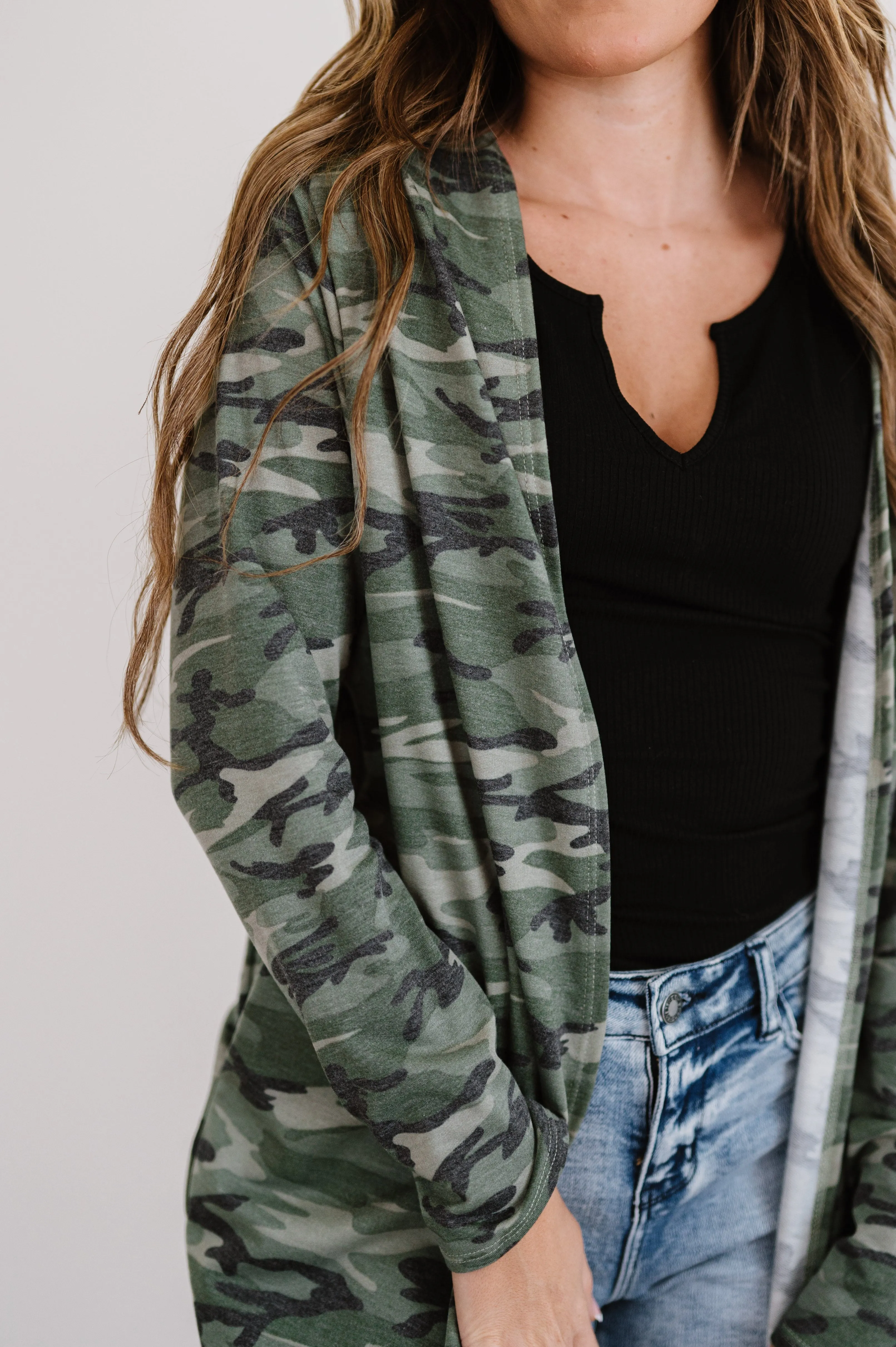Life's a Journey Camo Cardigan