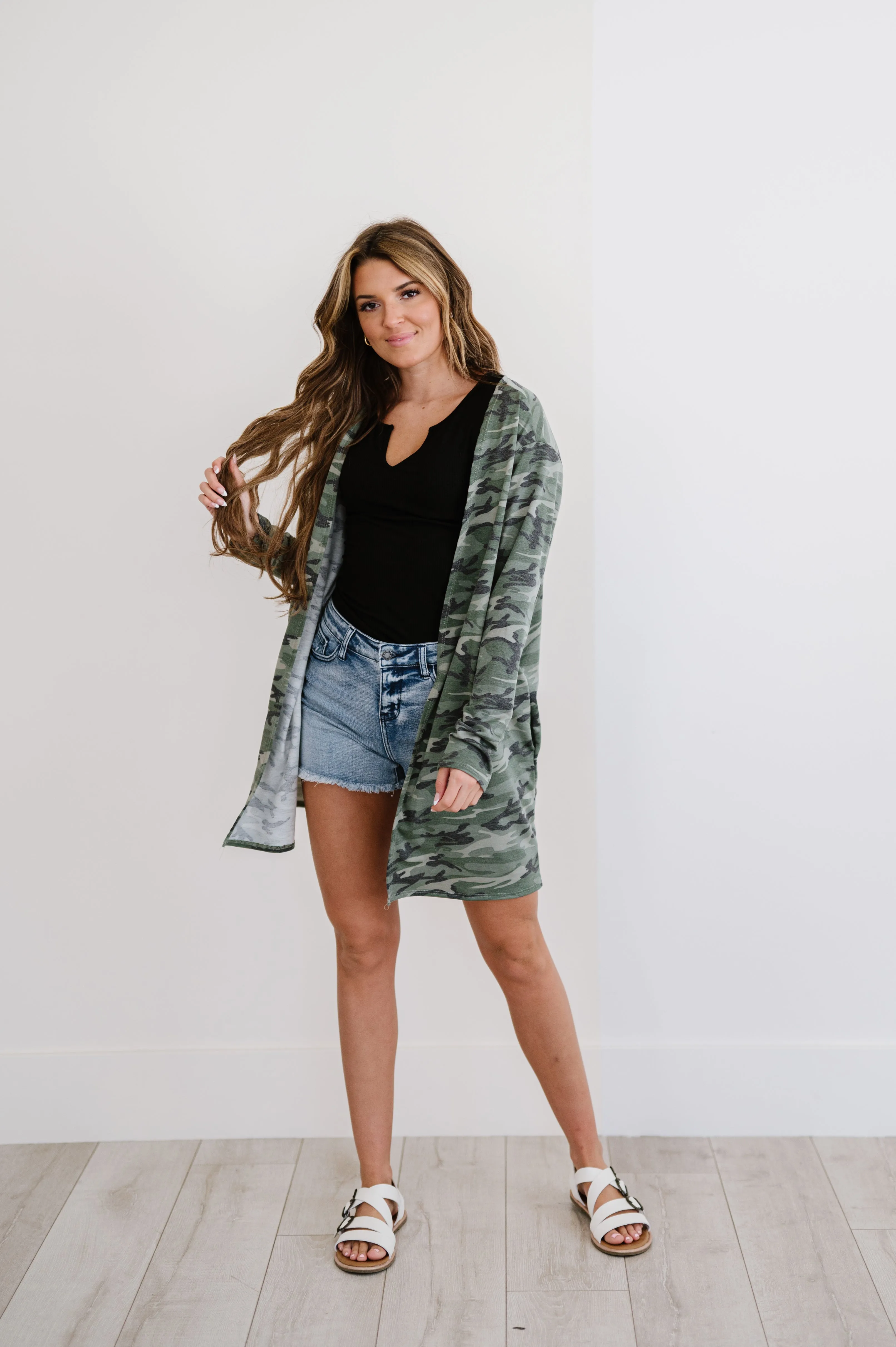 Life's a Journey Camo Cardigan