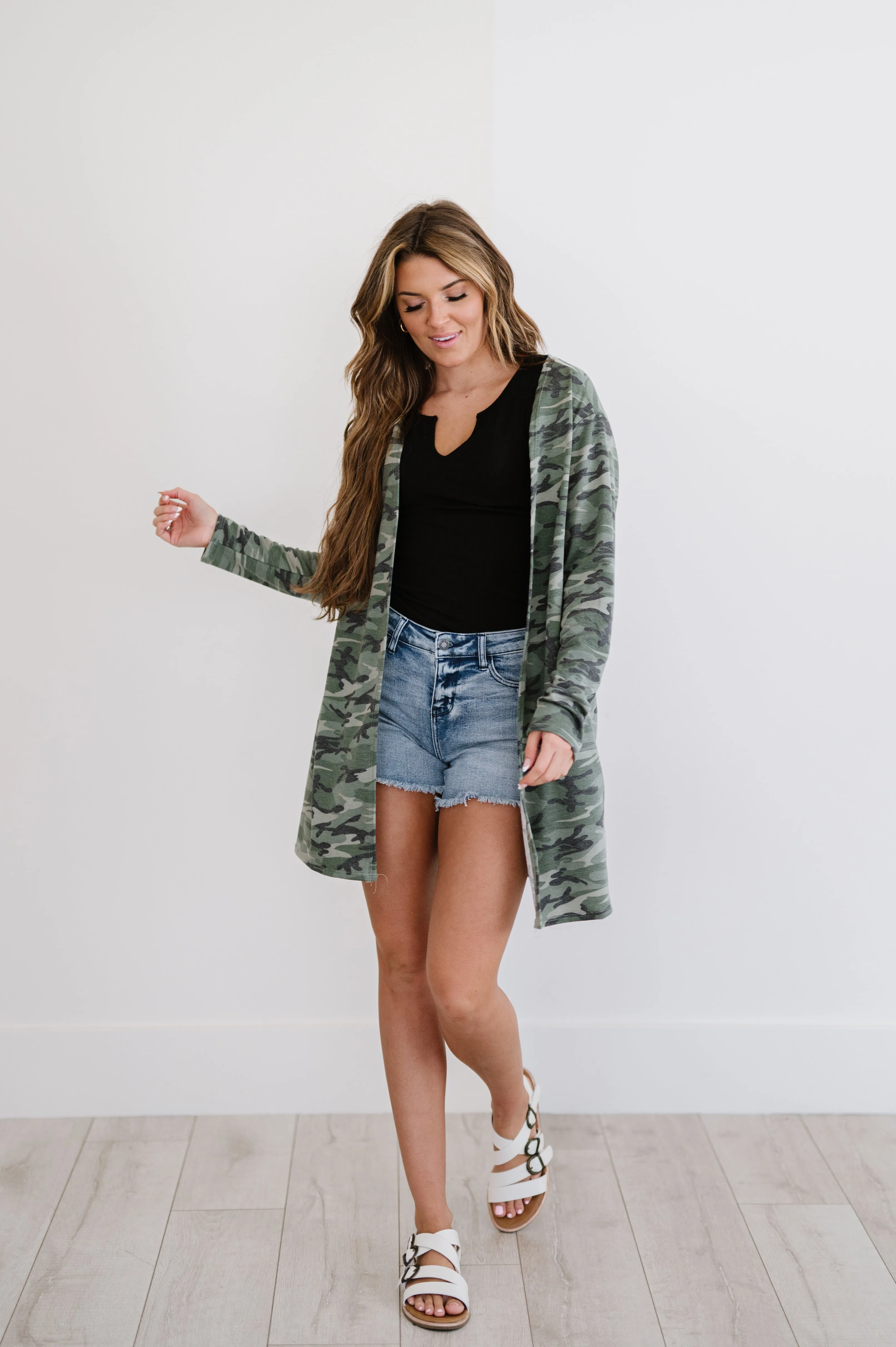 Life's a Journey Camo Cardigan