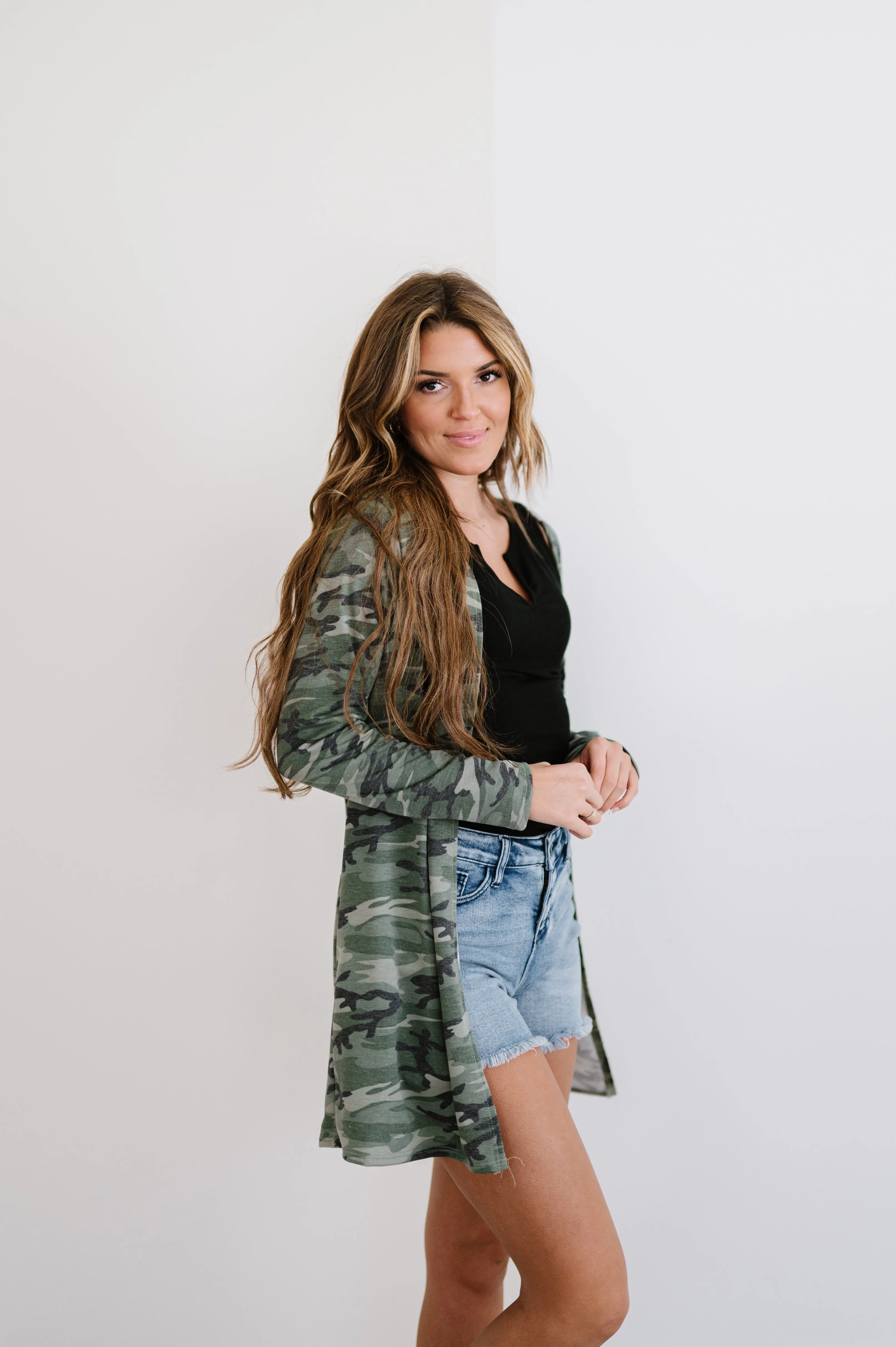 Life's a Journey Camo Cardigan