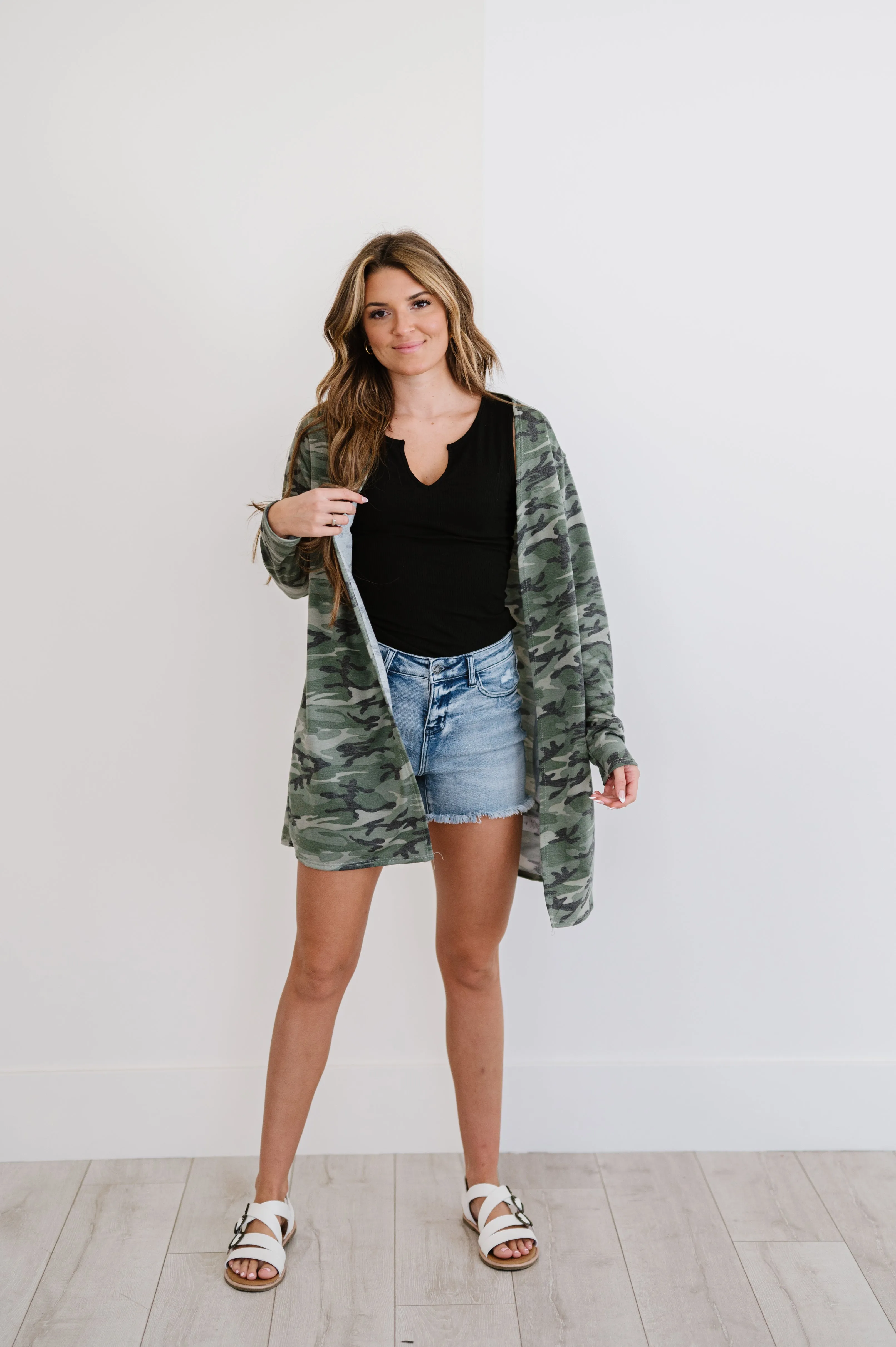 Life's a Journey Camo Cardigan