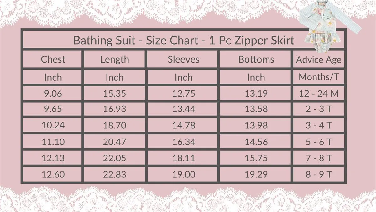 Matching - Strawberry - 1 Pc Zipper Skirted Swimsuit