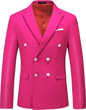 Mens Suit Jacket Double Breasted Blazer Men Slim Fit Casual Prom Wedding Daily Tux Suit Coats Blazer