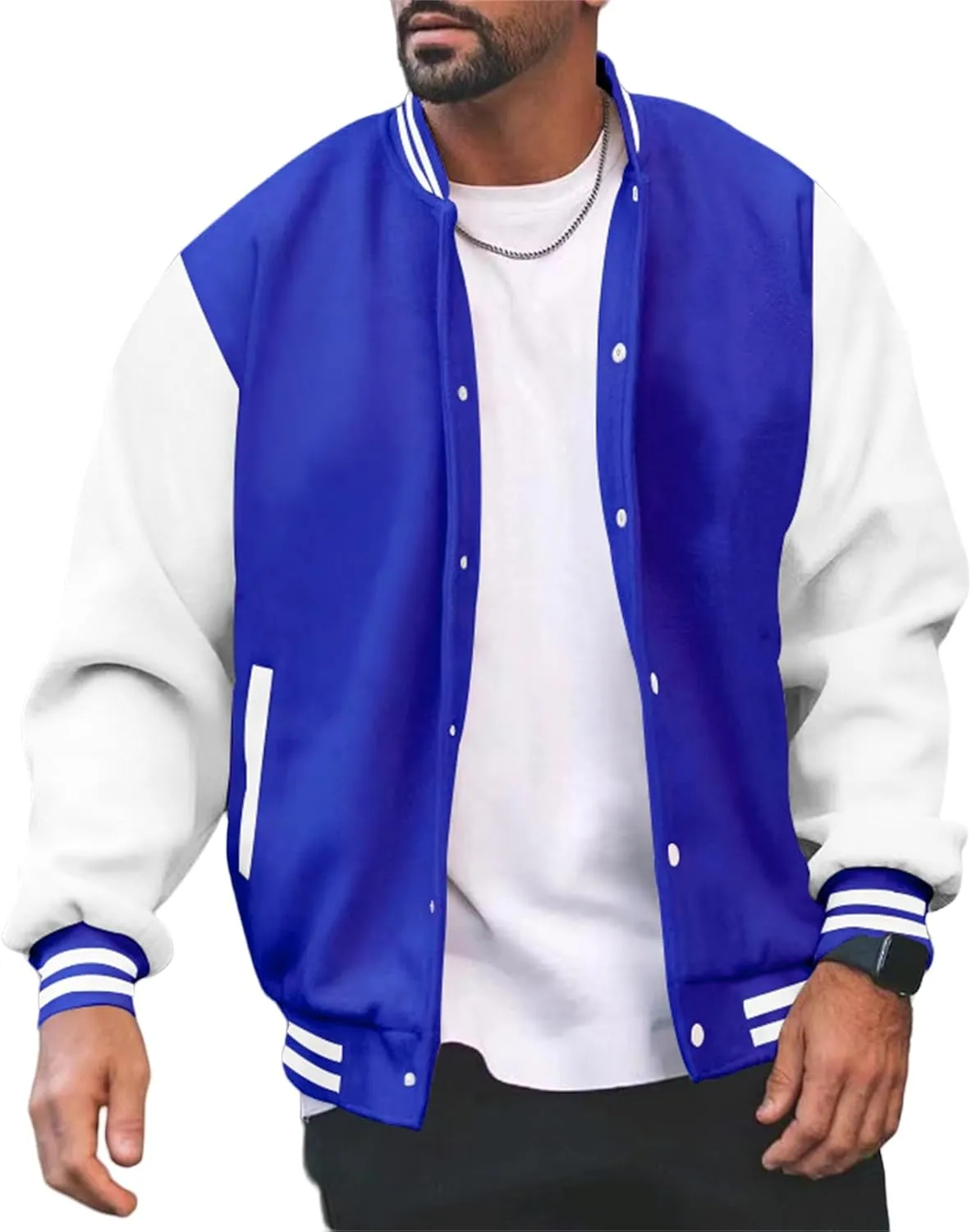 Men's Varsity Letterman Jacket College Baseball High School Bomber Jacket Lightweight Slim Fit Jackets for Men Women