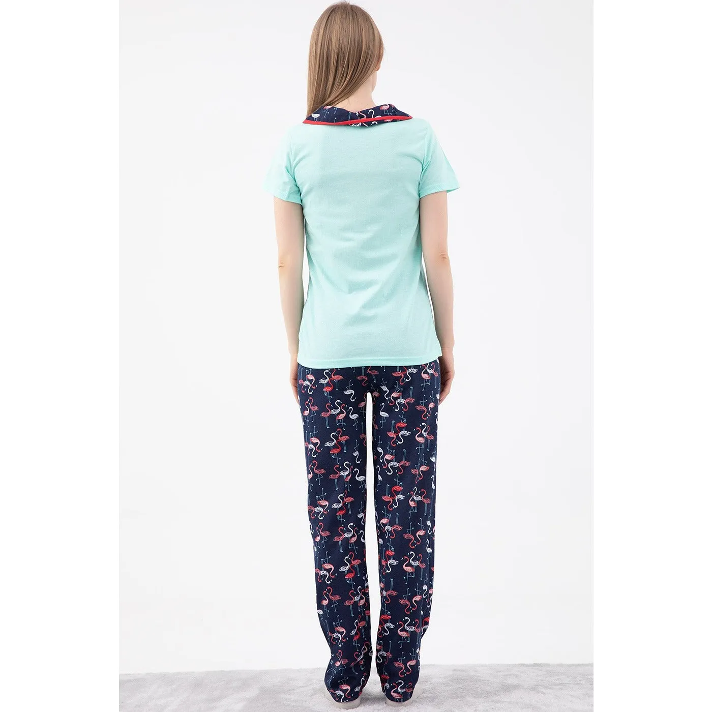 Mint Short Cuffed Pajamas Set