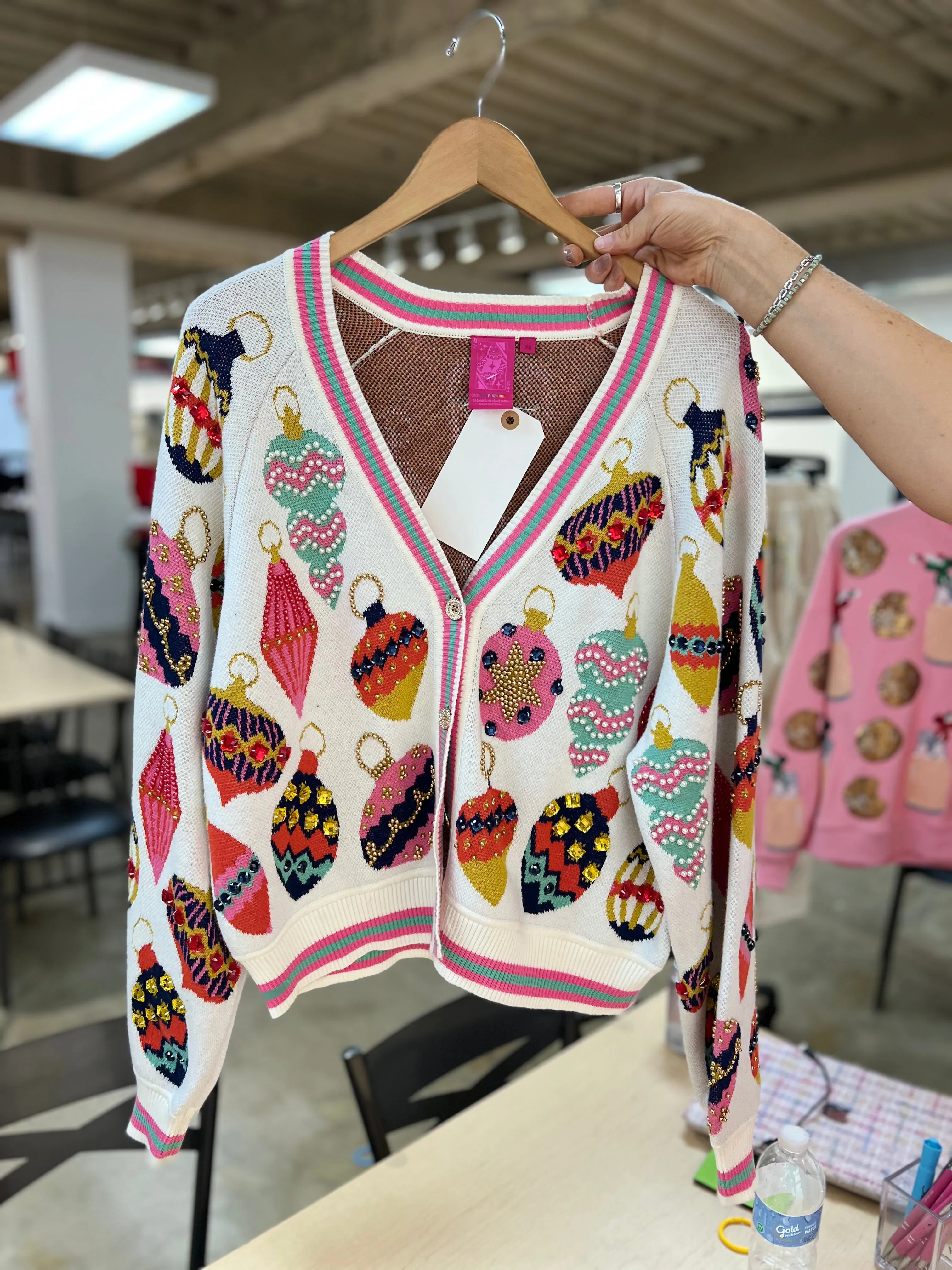 Multi Ornament Cardigan - Beige [Queen of Sparkles]