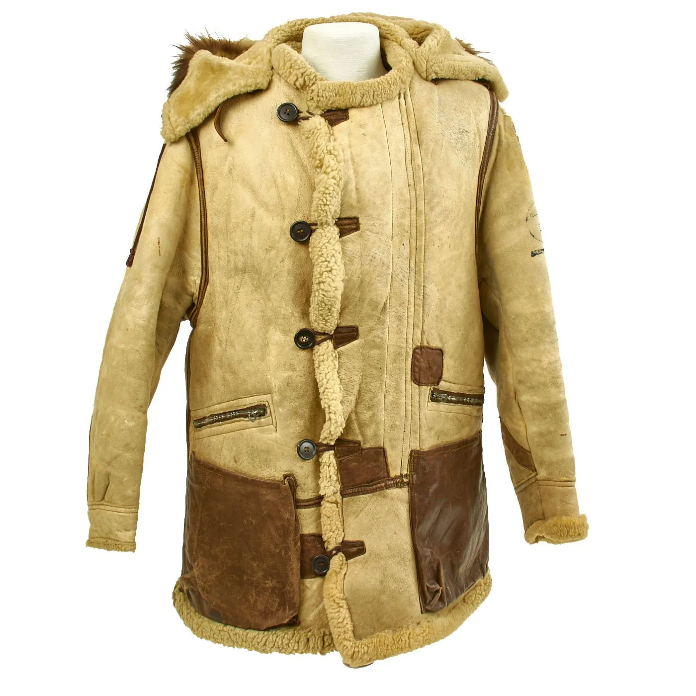 Original U.S. WWII Army Air Force Type B-7 Shearling Jacket with A-6 Pants - High Altitude Cold Weather