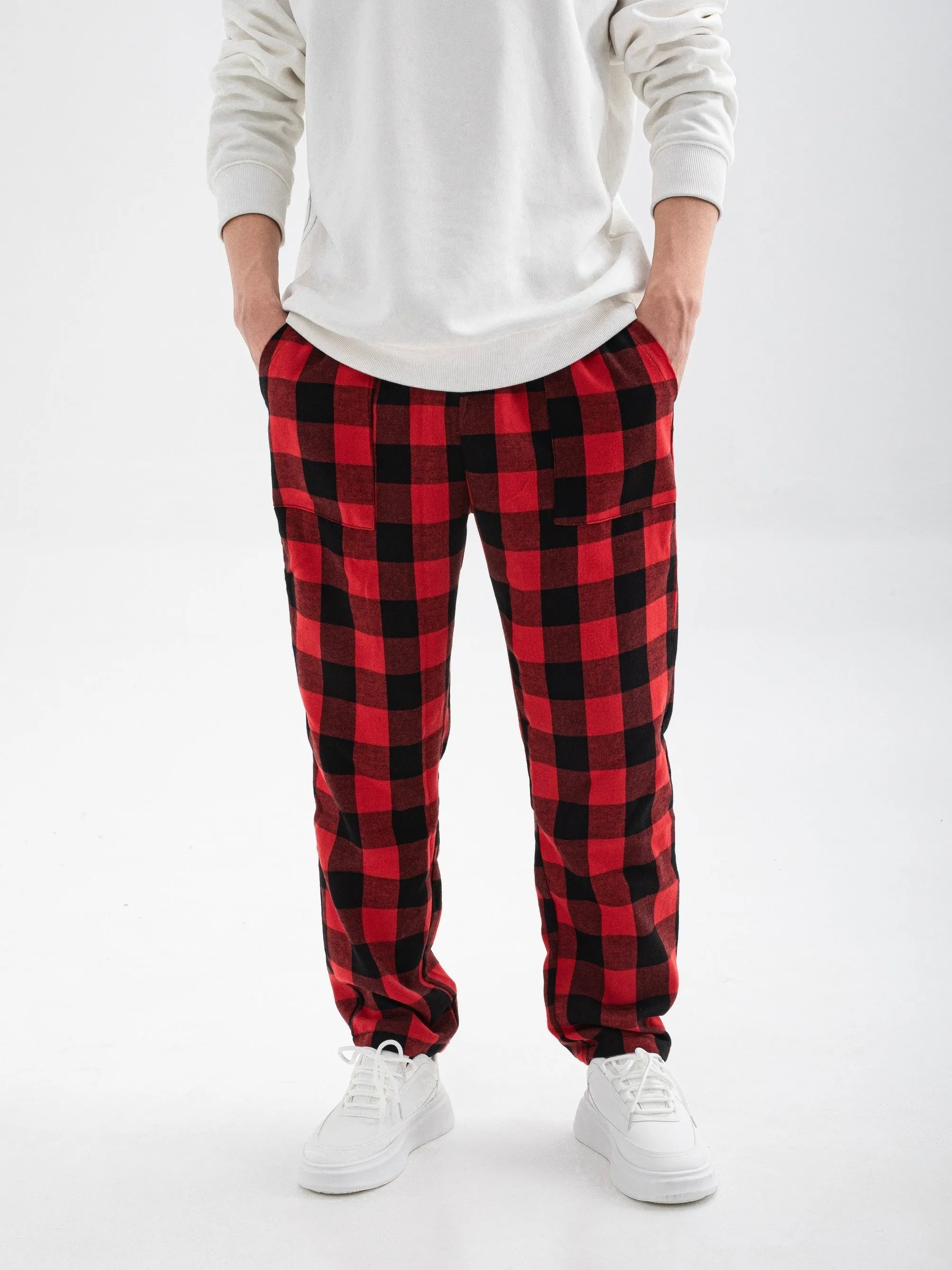 Plaid Bedroom Pajamas Soft and Breathable Mens Sleepwear
