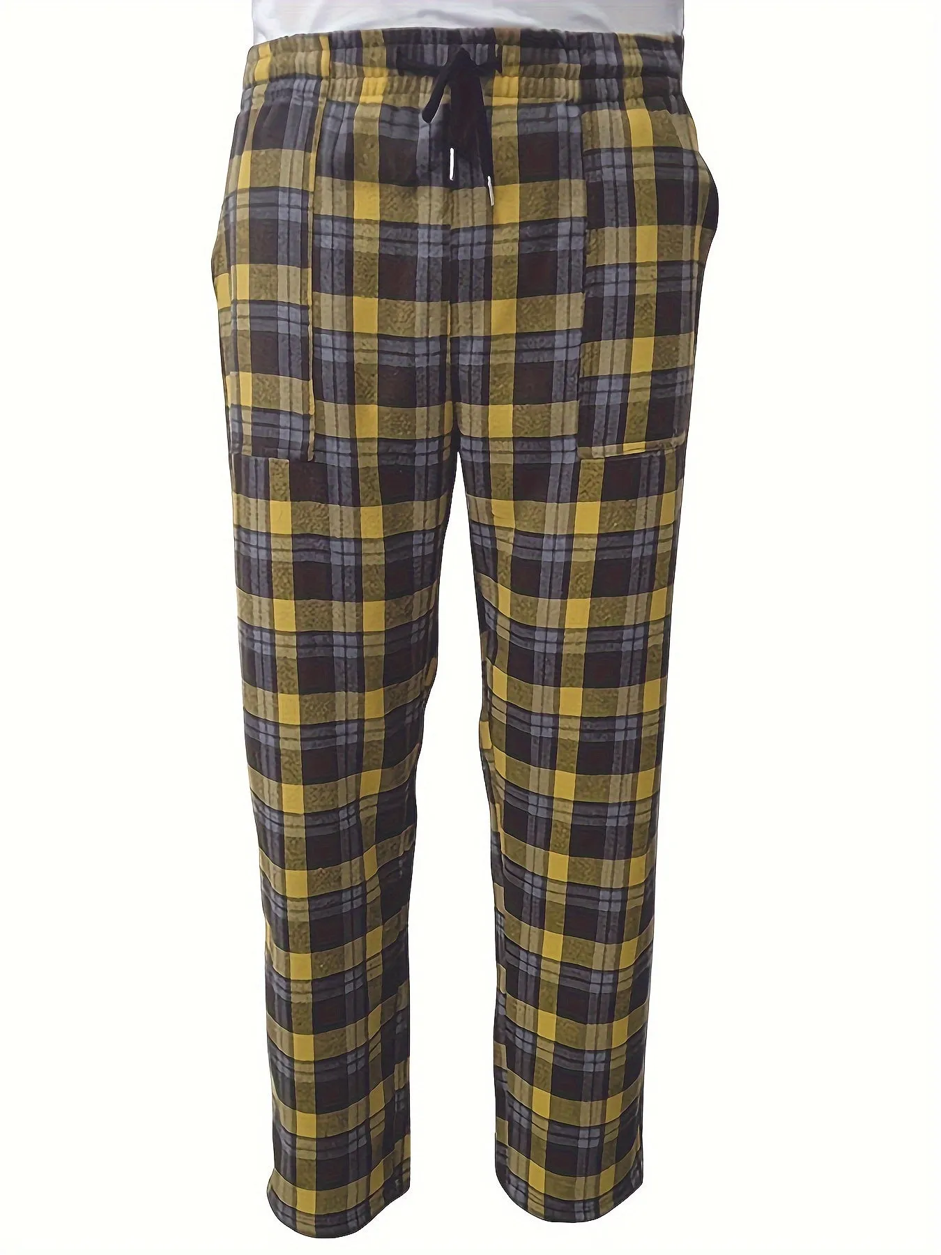 Plaid Bedroom Pajamas Soft and Breathable Mens Sleepwear