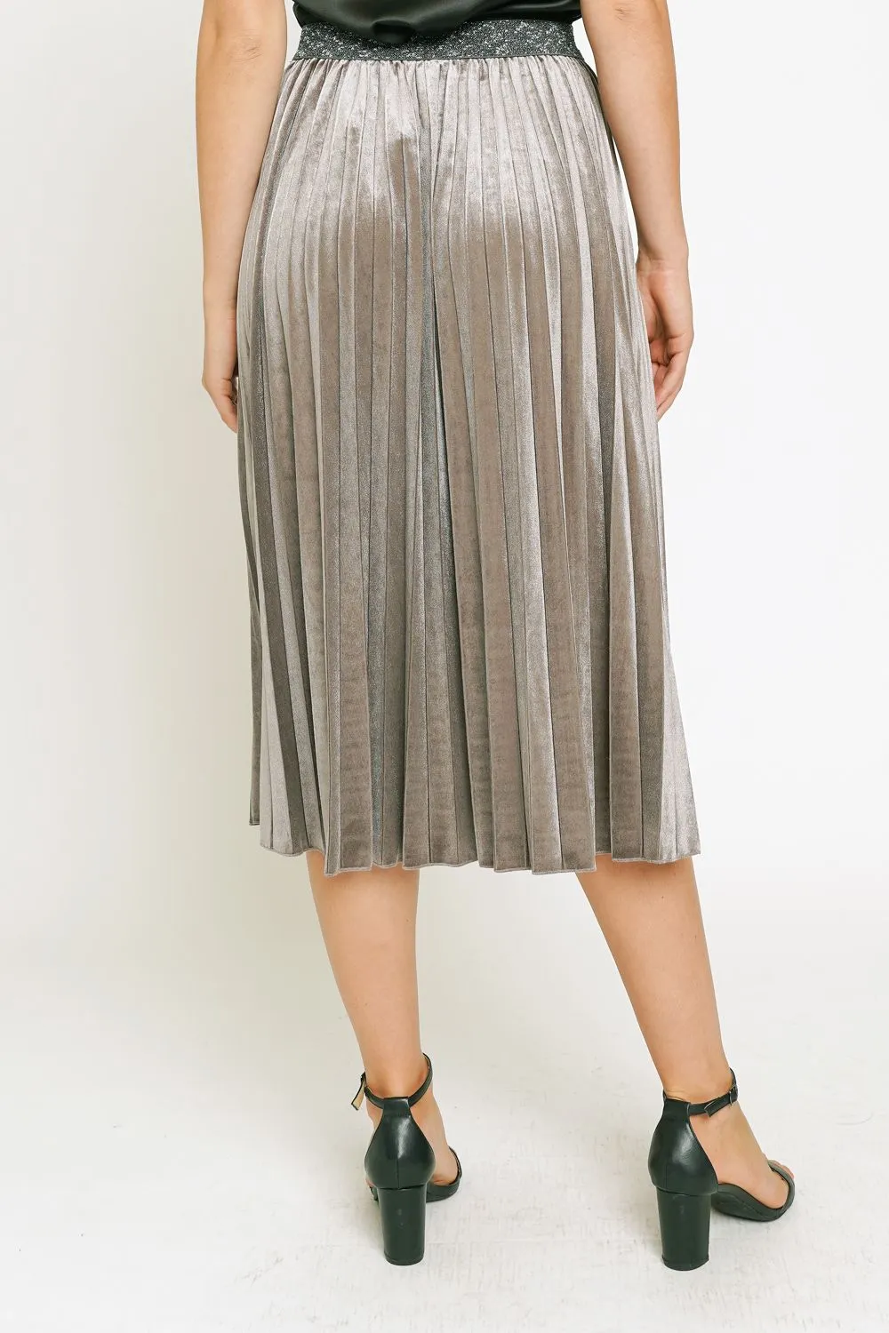 Pleated Velvet Skirt