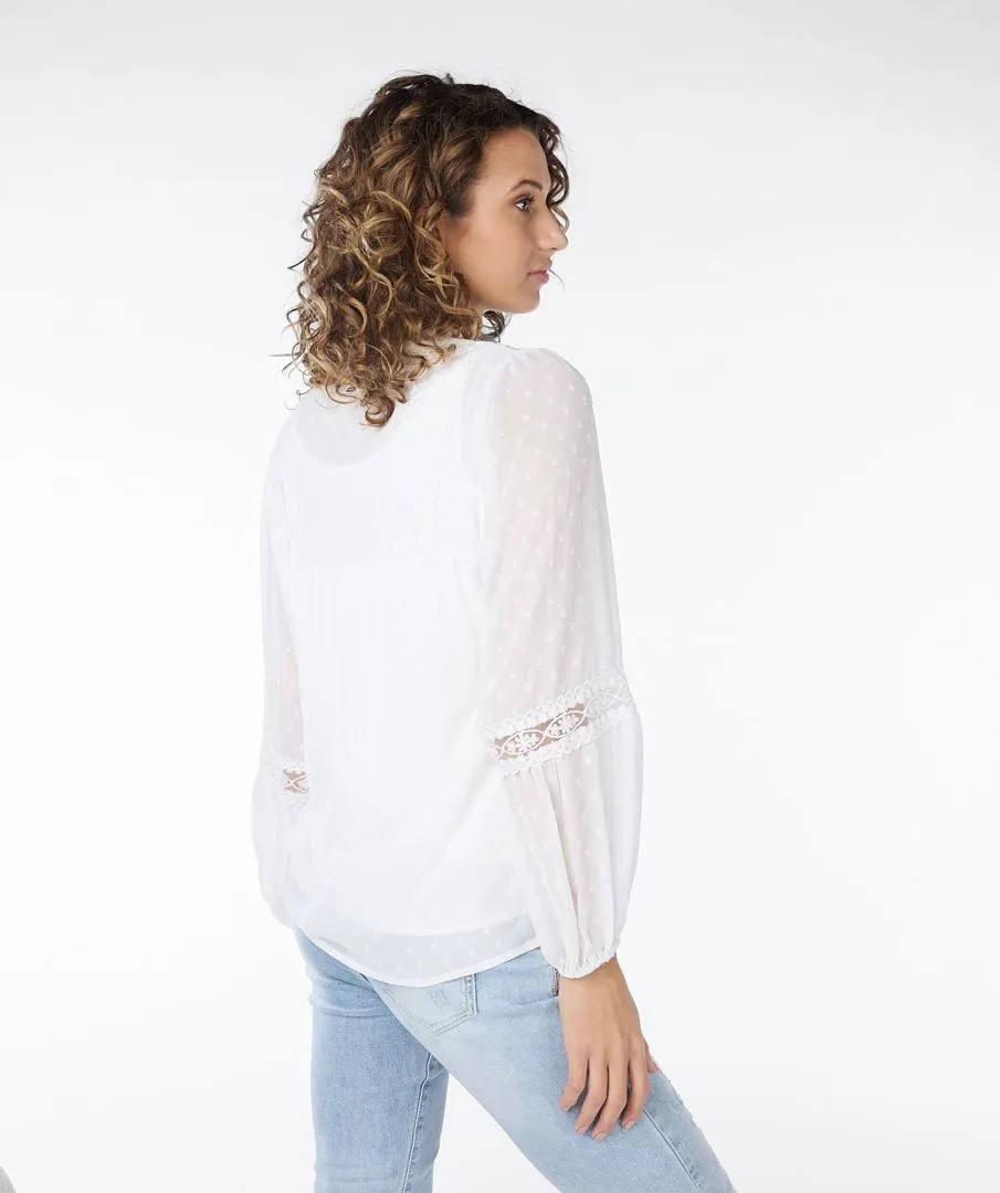 Plumetis Lace Blouse