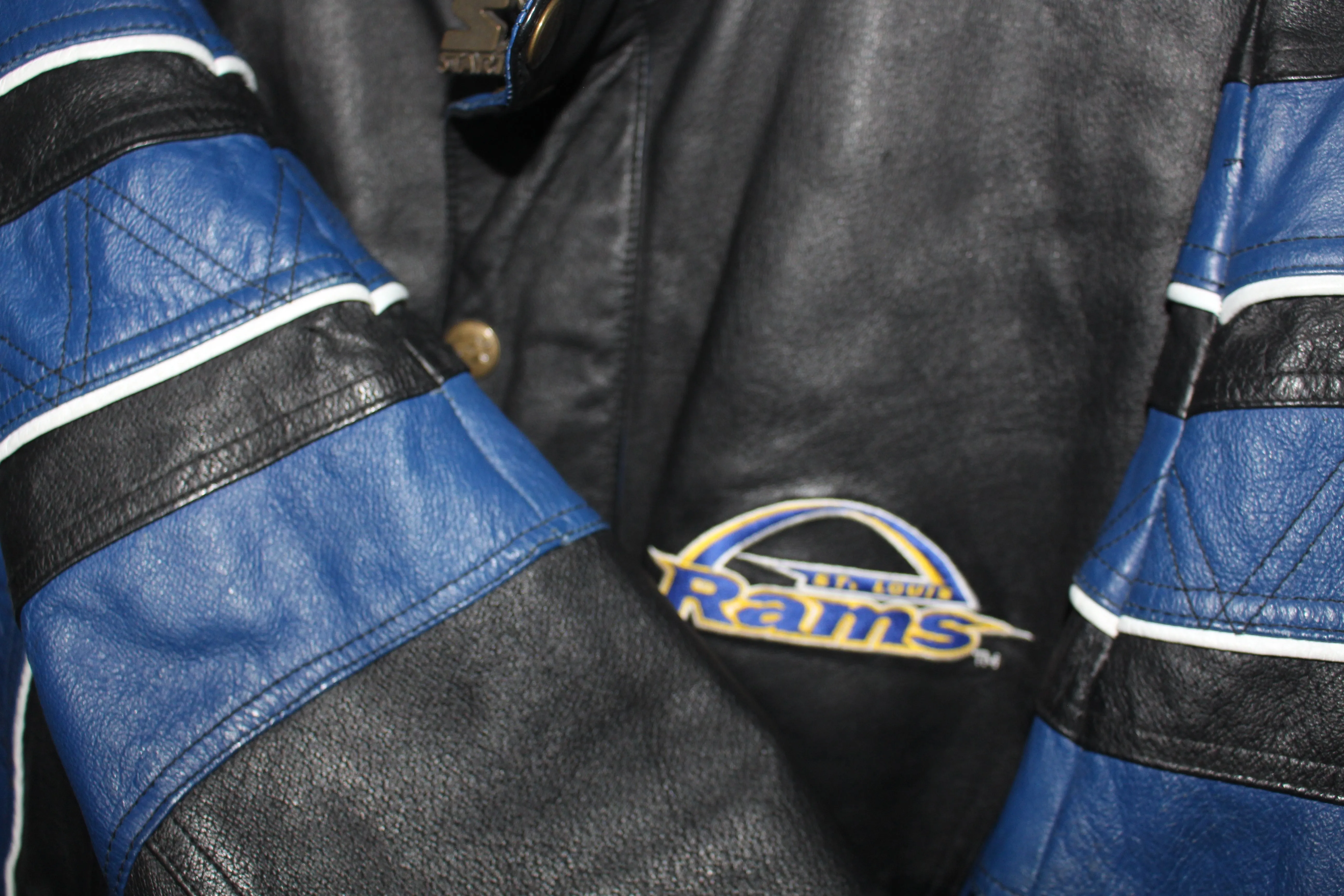 Rare St Louis Rams Pro Line Starter Leather Jacket (L)