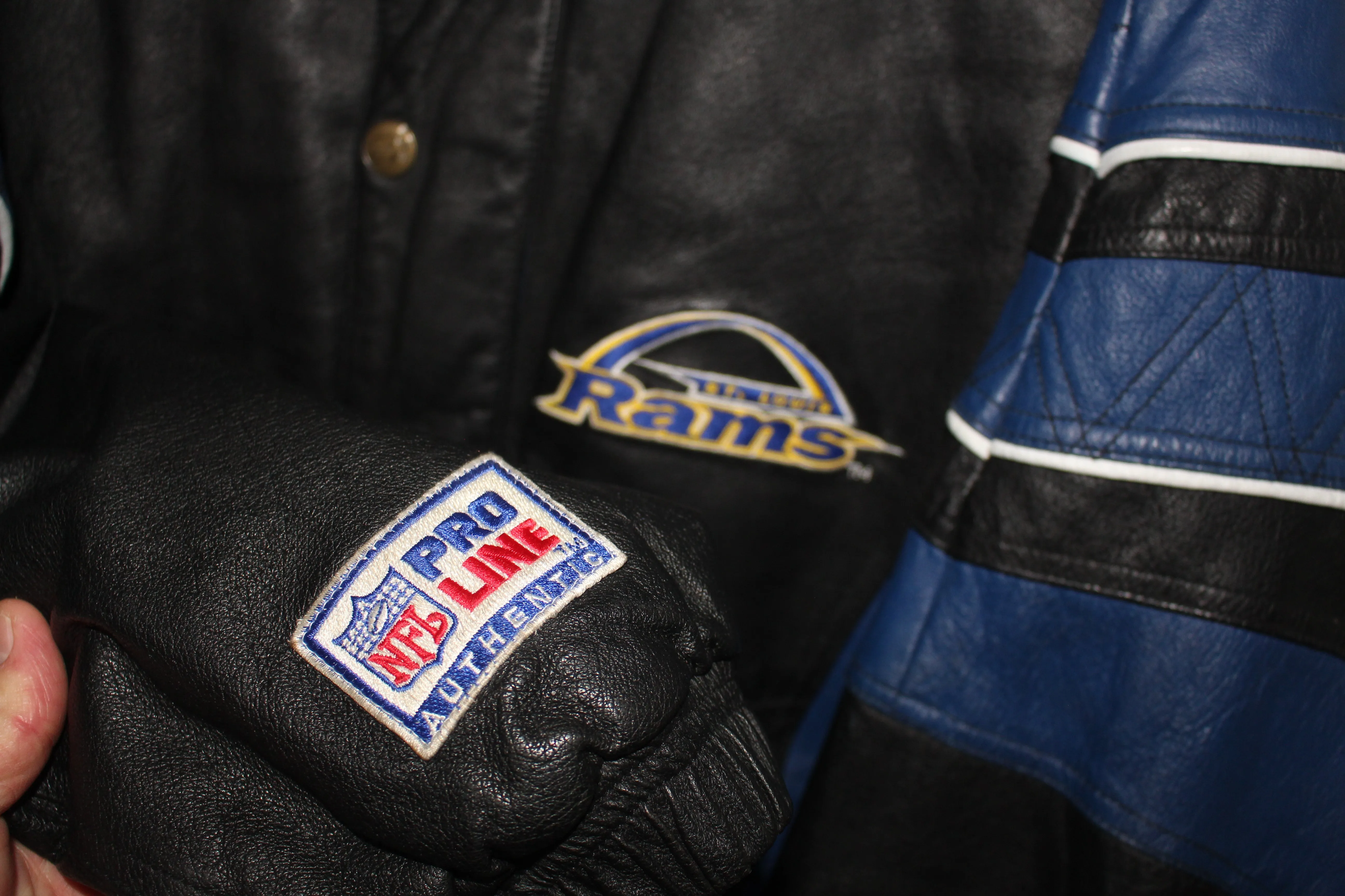 Rare St Louis Rams Pro Line Starter Leather Jacket (L)