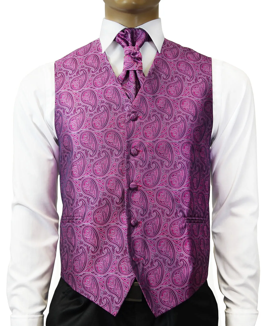 Summer Purple Paisley Suit Vest Set by Paul Malone