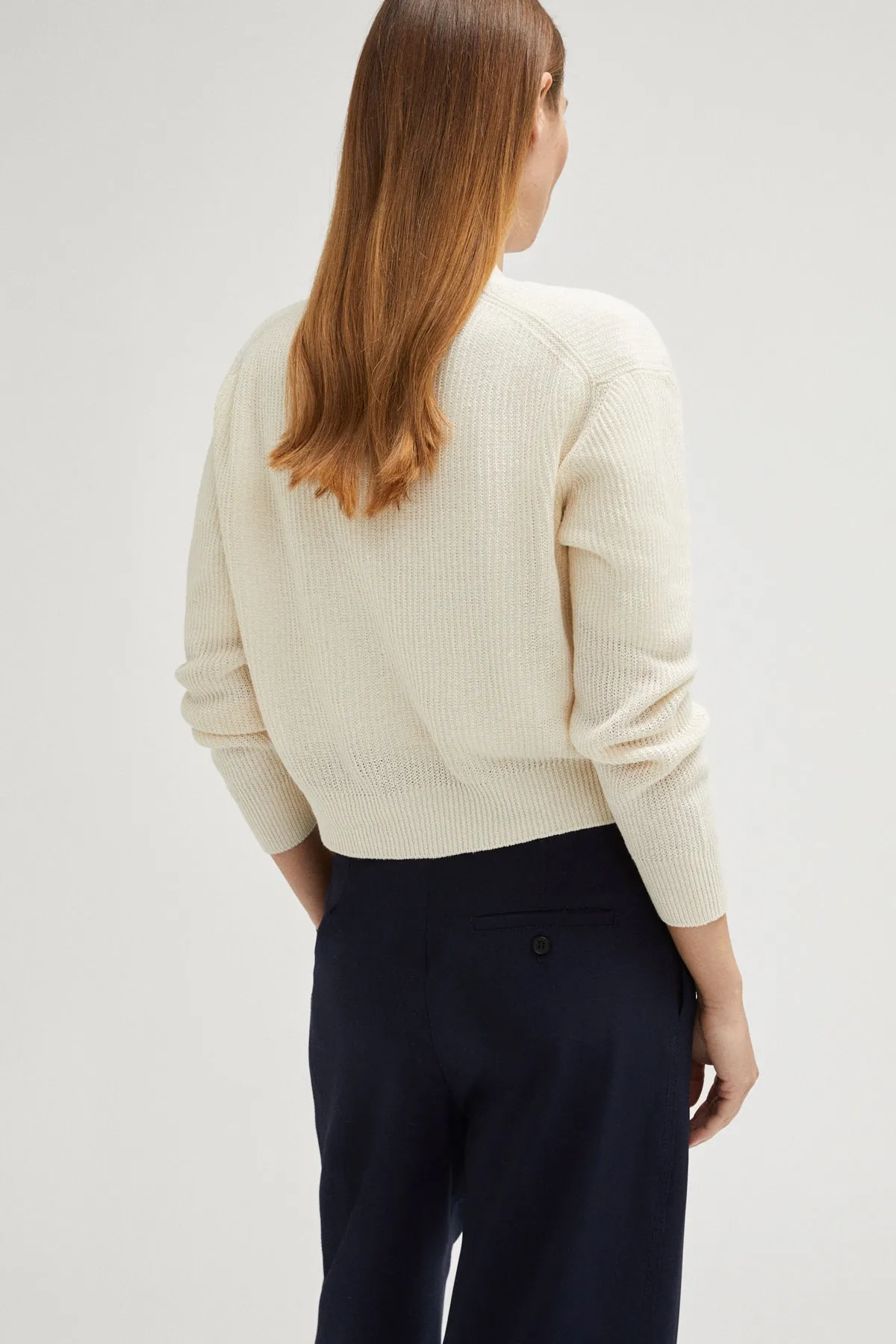 The Linen Cotton Cropped Cardigan