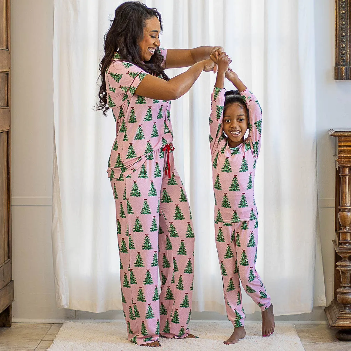 The Royal Standard - SM - Noelle Tree Sleep Pants   Light Pink/Multi