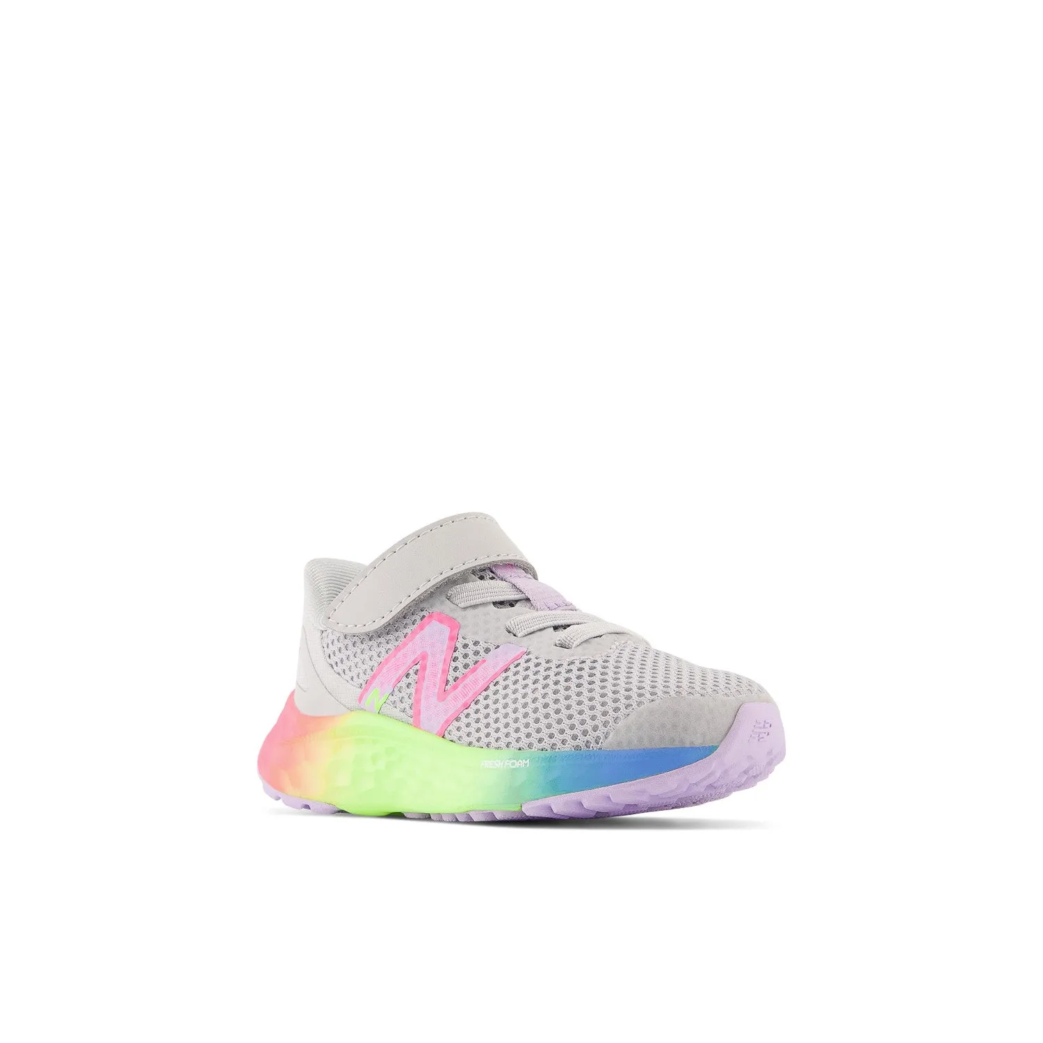 Toddler's New Balance Fresh Foam Arishi v4 Bungee Lace with Top Strap Color: Light Aluminum