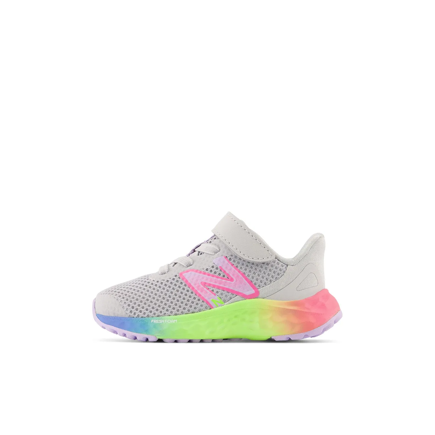 Toddler's New Balance Fresh Foam Arishi v4 Bungee Lace with Top Strap Color: Light Aluminum