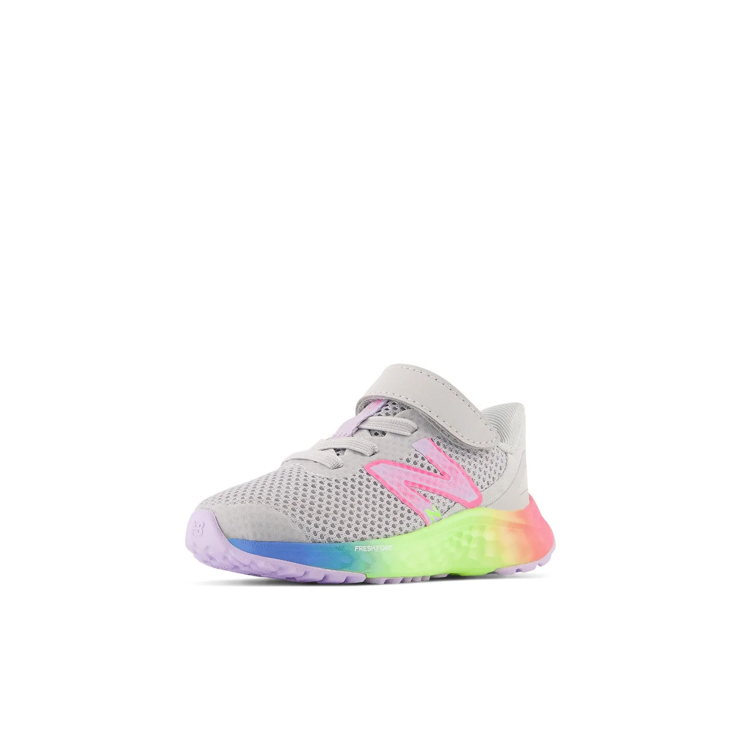 Toddler's New Balance Fresh Foam Arishi v4 Bungee Lace with Top Strap Color: Light Aluminum